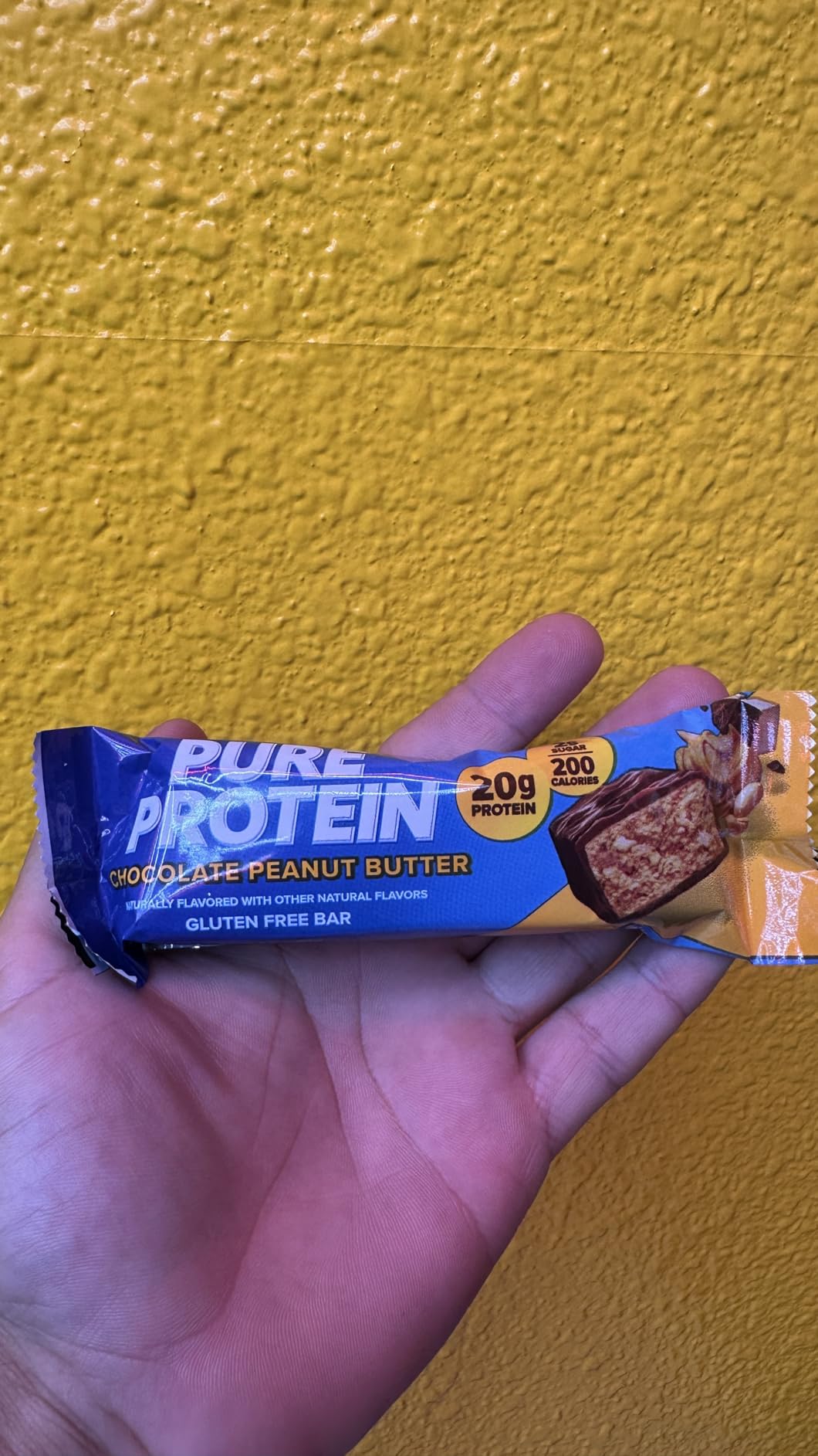 Pure Protein Chocolate Peanut Caramel Protein Bars â 20g Protein, 3g Sugar, 190 Calories (12 count) Low Sugar* High Protein Snack - Gluten Free - Perfect for a Healthy Snack Customer Review Pure Protein Chocolate Peanut Caramel Protein Bars â 20g Protein, 3g Sugar, 190 Calories (12 count) Low Sugar* High Protein Snack - Gluten Free - Perfect for a Healthy Snack - Customer Photo 1