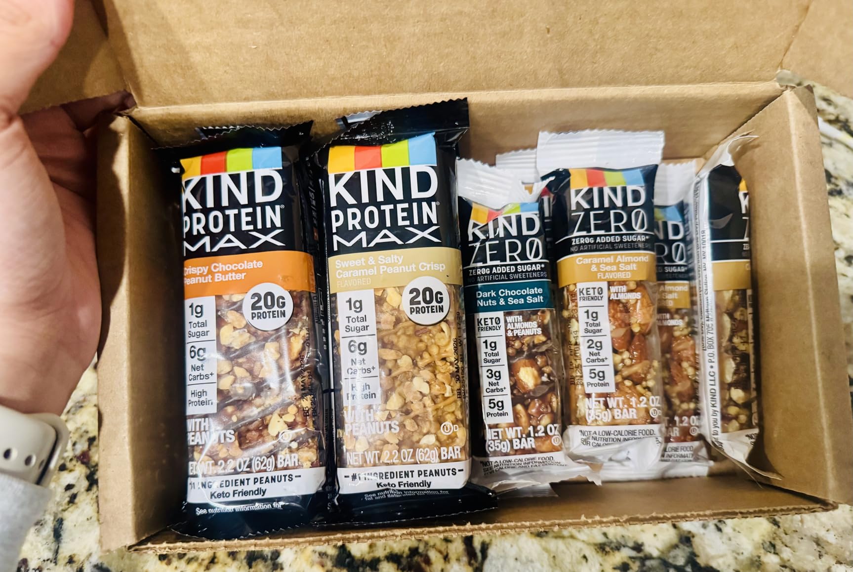 KIND Protein MAX and ZEROg Added Sugar Bundle Pack, High Protein Bars, Keto Snacks, (6) Protein MAX (6) Zero Added Sugar Bars, 4 Flavors, 12 Count Pack Customer Review KIND Protein MAX and ZEROg Added Sugar Bundle Pack, High Protein Bars, Keto Snacks, (6) Protein MAX (6) Zero Added Sugar Bars, 4 Flavors, 12 Count Pack - Customer Photo 2