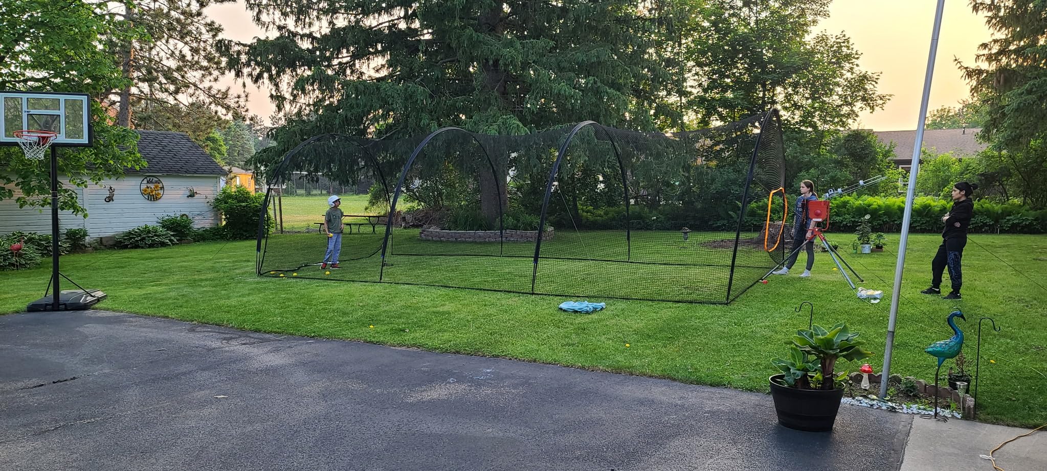 HEATER Sports PowerAlley Baseball & Softball Batting Cage Net & Frame - Heavy-Duty Net with Built-in Pitching Machine Harness for Safety (Machine Not Included) | Ideal for Batting Practice & Training customer photo 2