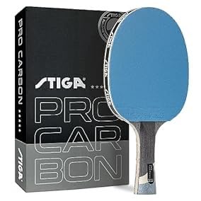 STIGA Pro Carbon + Raptor Performance-Level Table Tennis Rackets with Carbon Technology for Tournament Play - 7-ply Blade with Flared Handles - 2mm Sponge customer photo 2