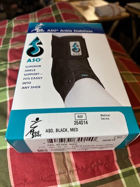 Med Spec ASO Ankle Stabilizer - Lace Up Ankle Brace for Sprained Ankle and Peroneal Tendonitis, Orthopedic Ankle Support for Men, Women, Adults, Teens and Kids, Sports Injury Recovery customer photo 2