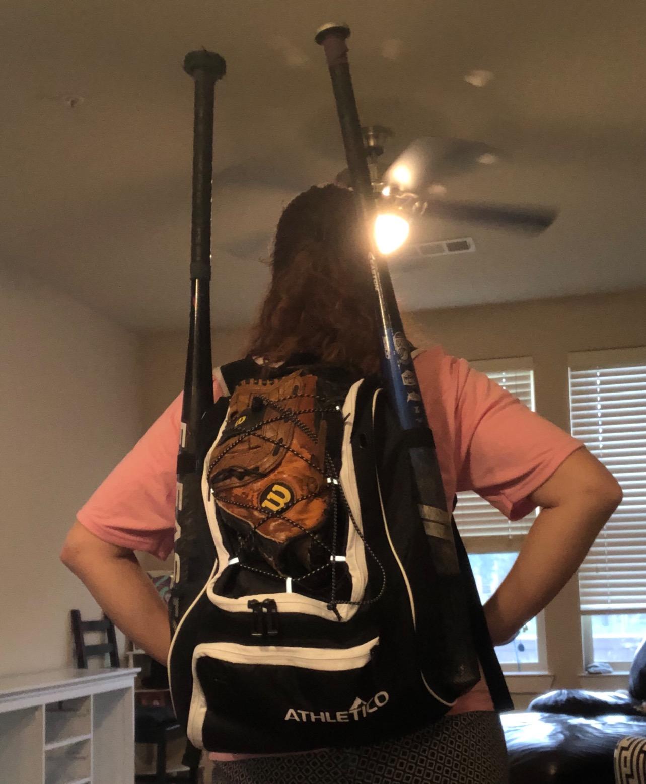Athletico Baseball Bat Bag - Backpack for Baseball, T-Ball & Softball Equipment & Gear for Youth and Adults | Holds Bat, Helmet, Glove, & Shoes | Shoe Compartment & Fence Hook customer photo 2
