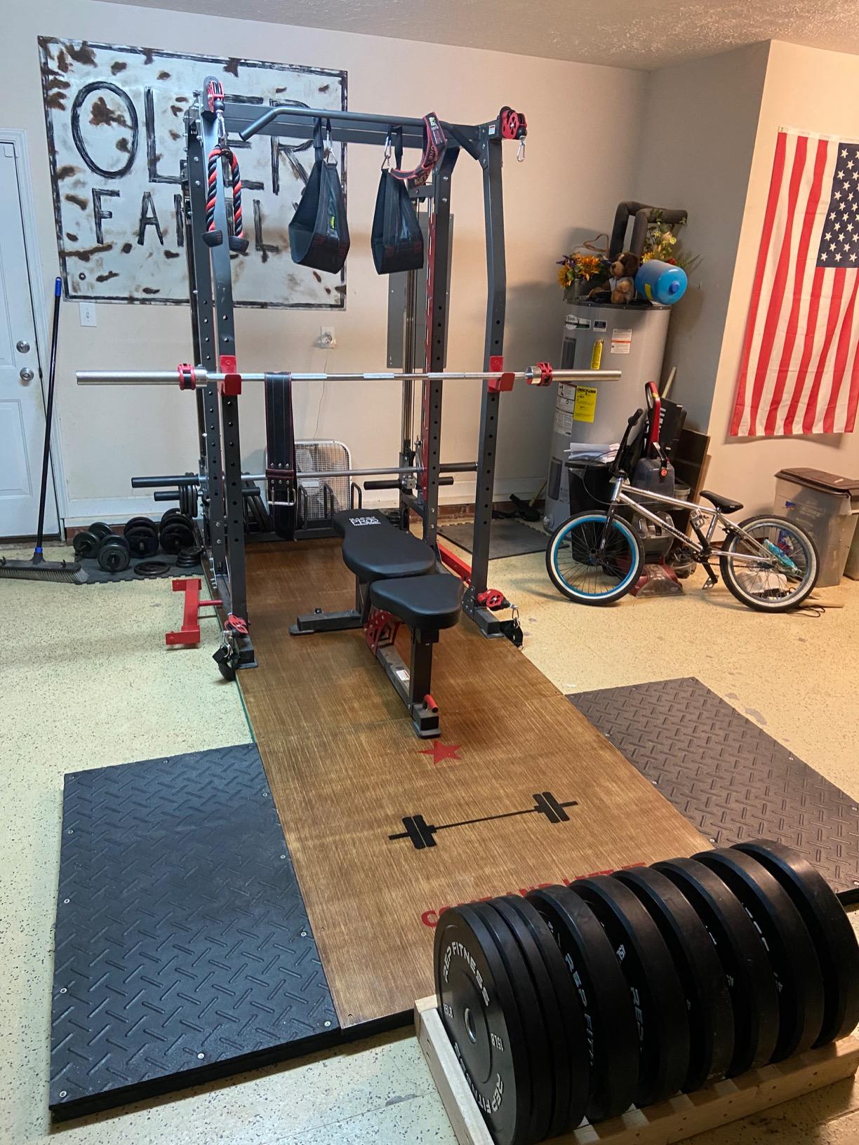 REP Fitness Rubber Bumper Plates, 5Lb to 370 lb Set Pairs, Olympic Standard Weights, Shock Absorbing Low Bounce Design customer photo 1