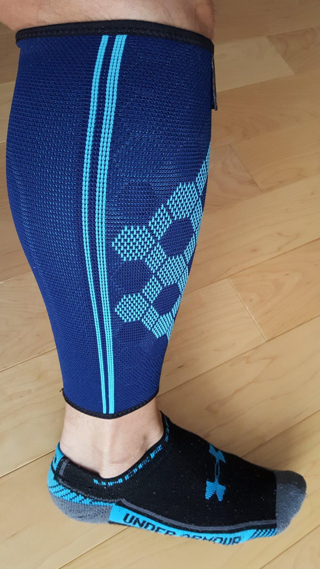 Sparthos Calf Compression Sleeve (Pair) - Leg Compression Brace for Men and Women - Shin Splint Calf Pain Relief Calves Blood Circulation Sports Support Running Walking Cycling Yoga customer photo 2