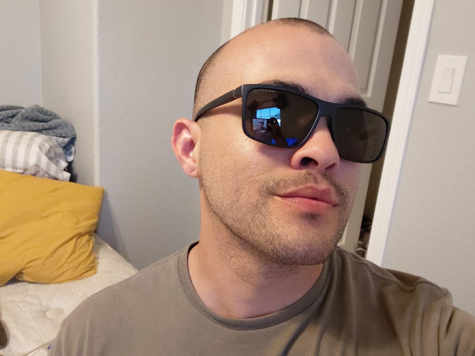 MERRY'S Rectangular Polarized Sports Sunglasses for Men Women Cycling Driving Fishing UV400 Protection S8225 customer photo 1