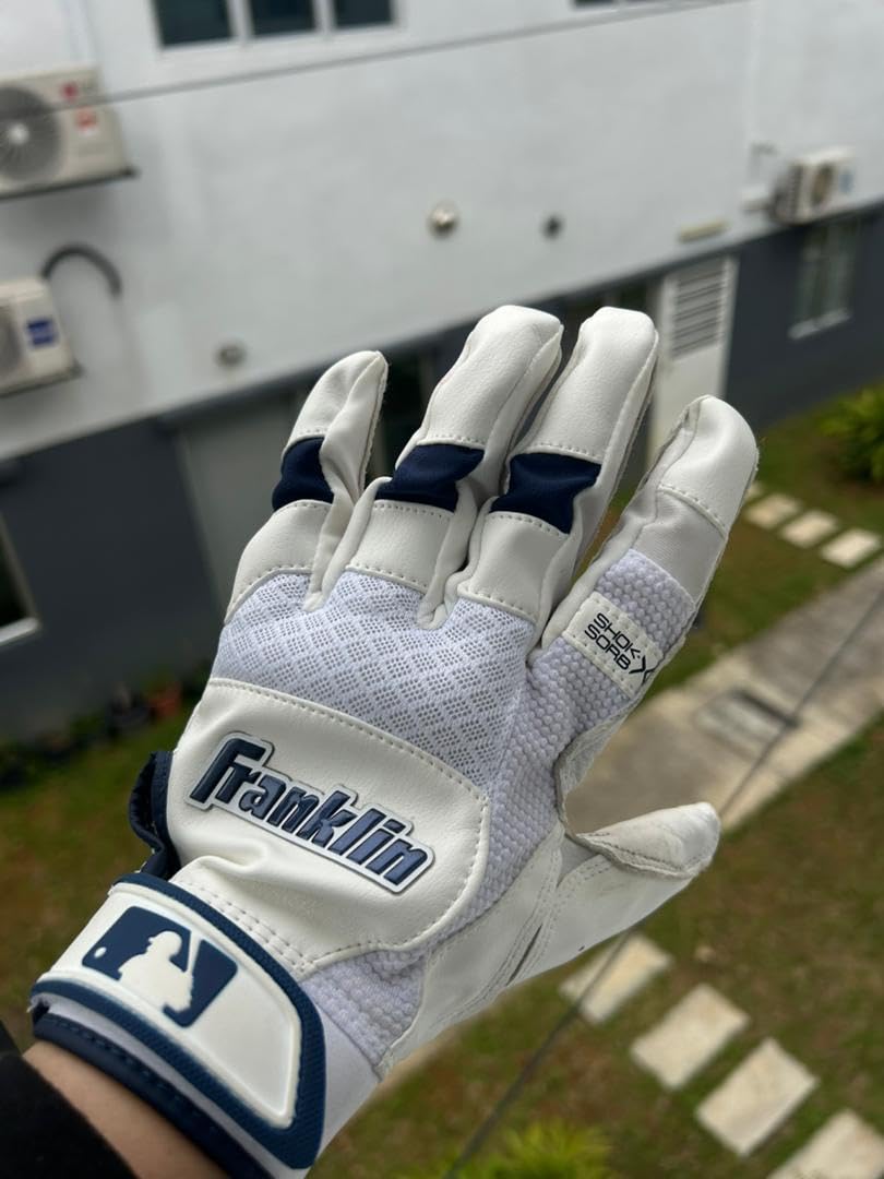 Franklin Sports MLB Baseball Batting Gloves - Shok-Sorb X Batting Gloves for Baseball + Softball - Adult + Youth Padded Non-Sting Batting Glove Pairs customer photo 2