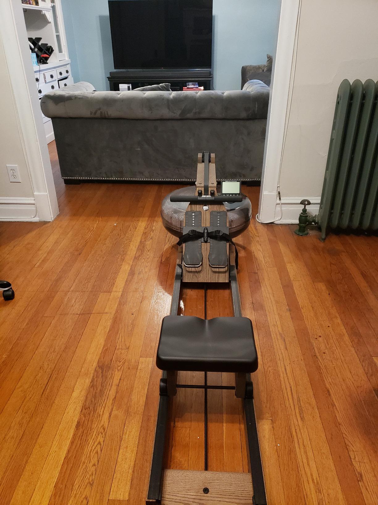 Vintage Oak Rowing Machine with S4 BLE Monitor | USA Made Water Rower | Original Handcrafted Erg Row Machine for Home Use & Gym customer photo 2