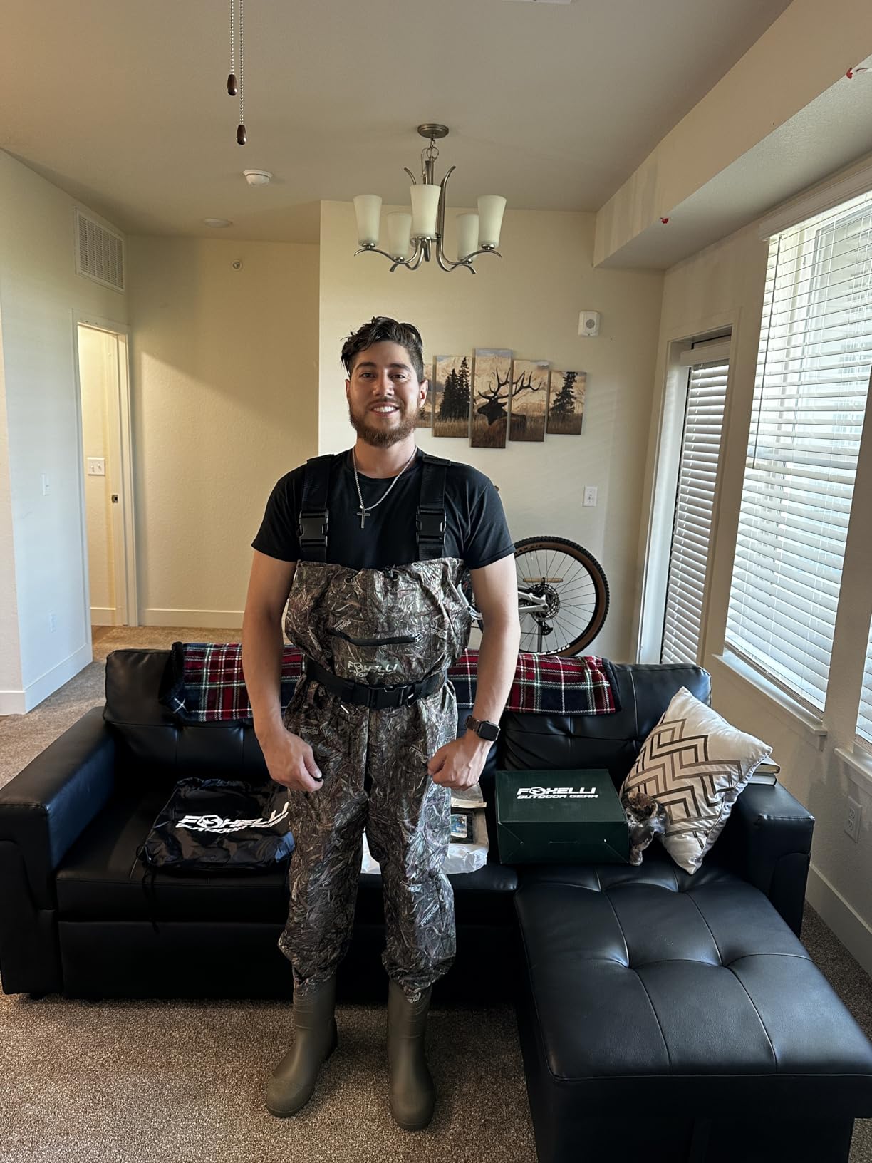 Foxelli Chest Waders - Waterproof 2-ply Nylon/PVC Camo Hunting Fishing Waders for Men and Women with Boots customer photo 2