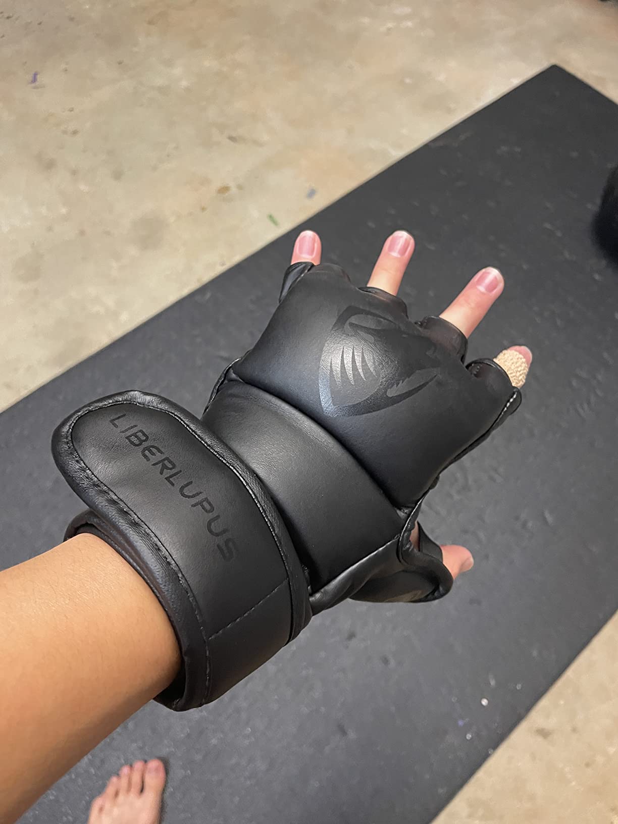 LIBERLUPUS MMA Gloves Sparring for Men - Open Palm Training Gloves for Grappling, Kickboxing, Muay Thai, Youth Self-Defense, Heavy Bag Workouts - Durable Synthetic Leather customer photo 2
