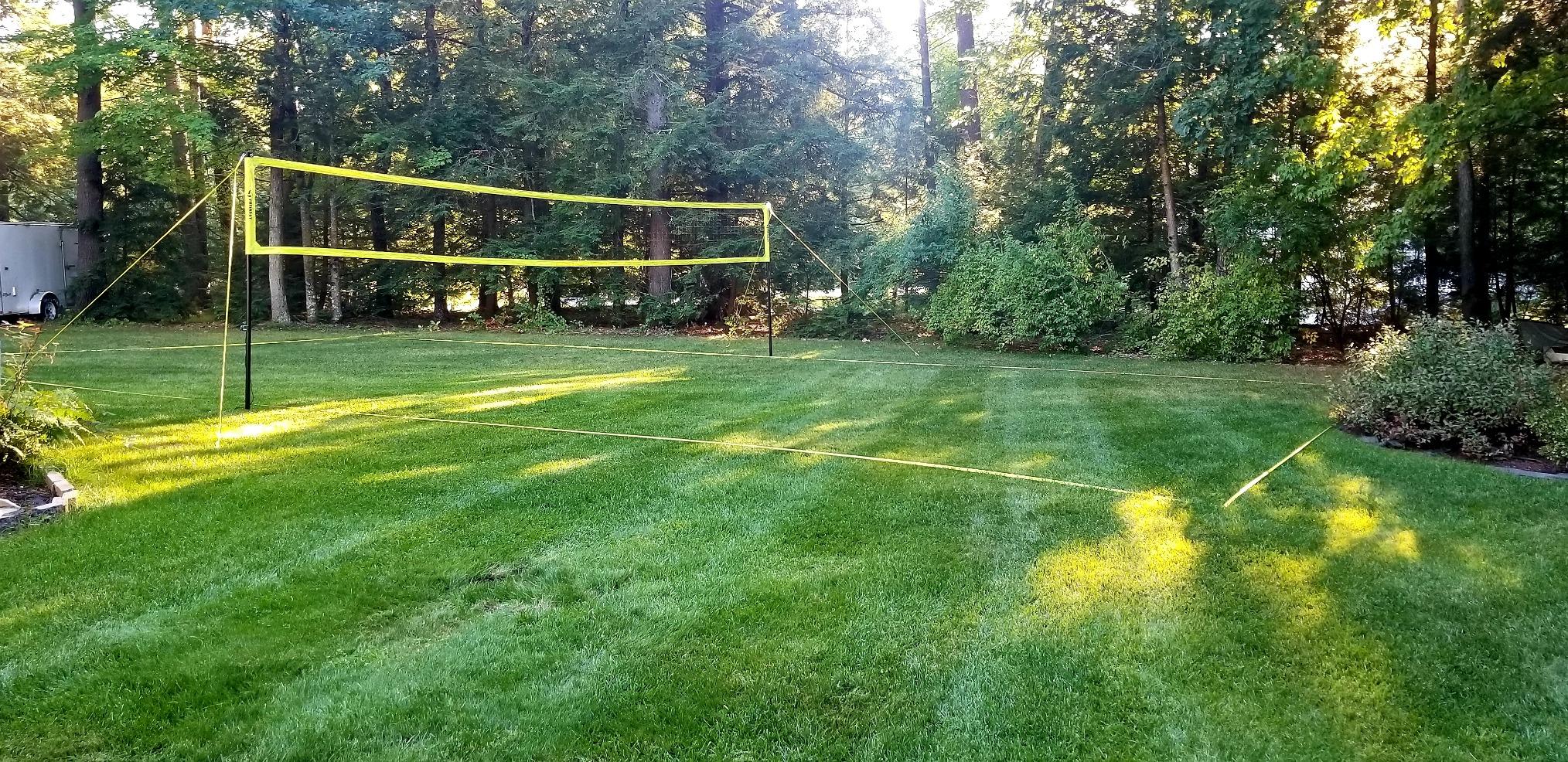 Professional Heavy Duty Volleyball Net Set for Backyard & Beach, Outdoor Net System with Steel Anti-Sag Winch, 32FT Reinforced Net, Height Adjustable Rust-Resistant Aluminum Poles, Portable Carry Bag customer photo 2