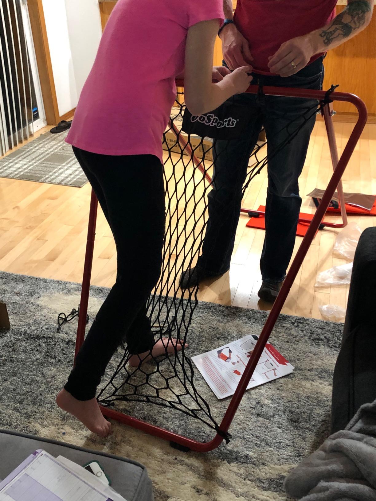 GoSports Basketball Rebounder with Adjustable Frame, Rubber Grip Feet and Sandbags customer photo 2