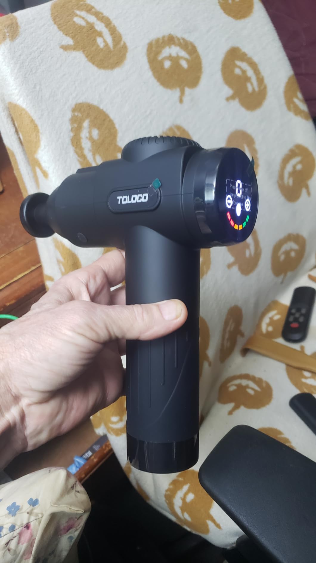TOLOCO Massage Gun, Deep Tissue Back Massage for Athletes for Pain Relief, Percussion Massager with 10 Massages Heads & Silent Brushless Motor customer photo 2