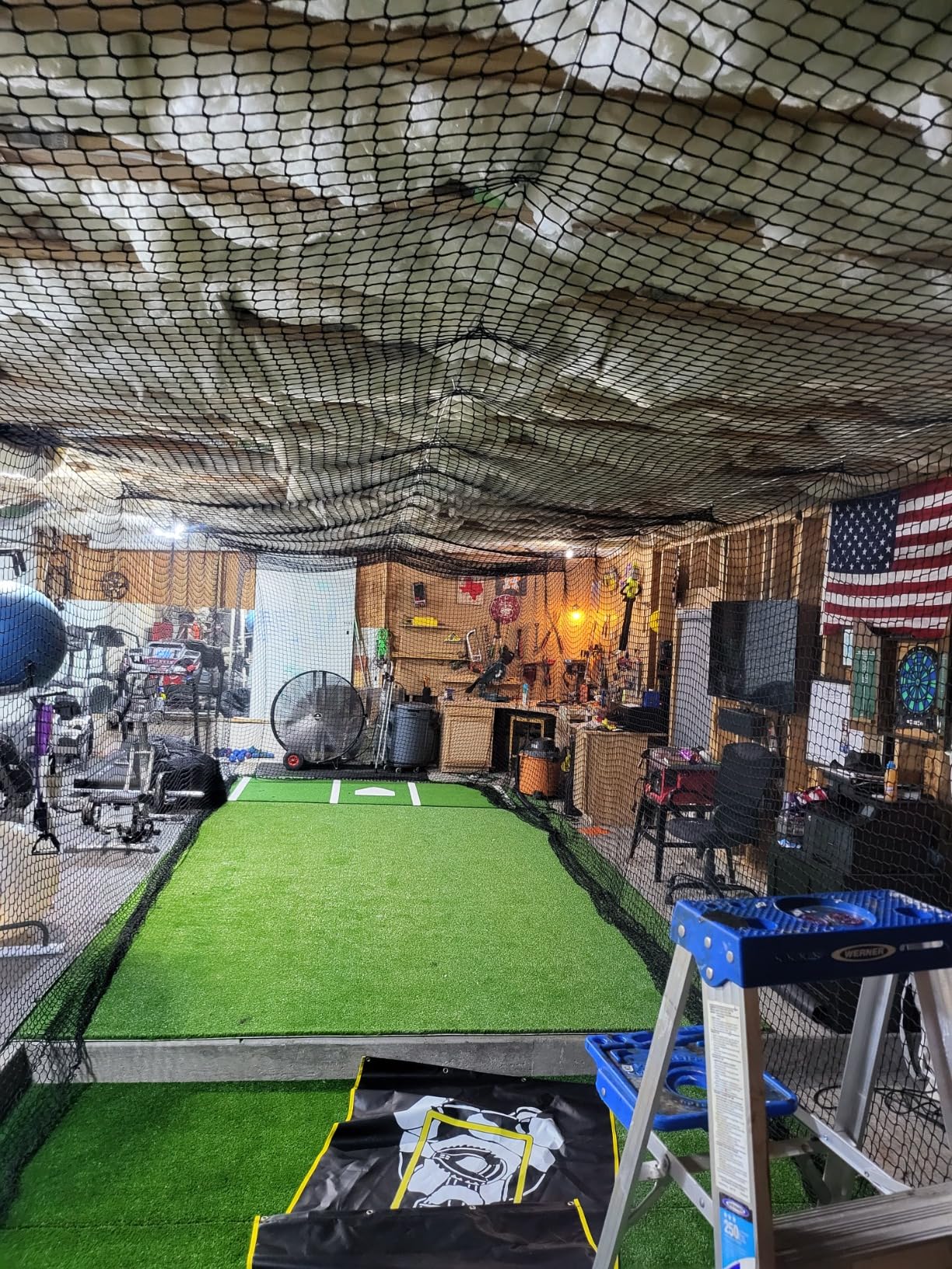 Aoneky Baseball Softball Batting Cage Netting, Durable Nylon Practice Training Net for Backyard Garage Use (Net Only, Frame Not Included) customer photo 2