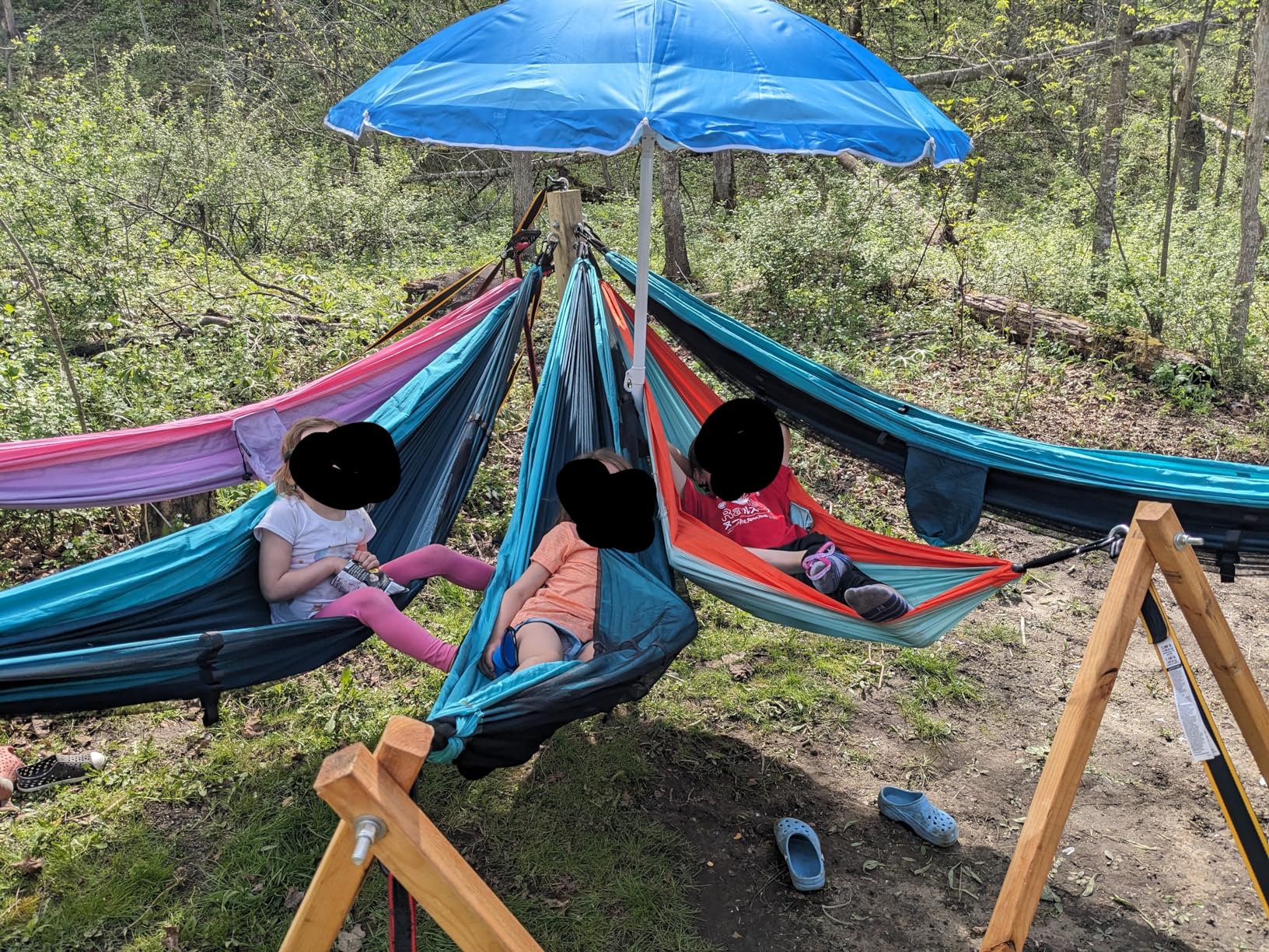 Camping Hammock with Mosquito Net, Double & Single Lightweight Portable Hammocks with Tree Straps, Parachute Hammock for Camping, Backpacking customer photo 2