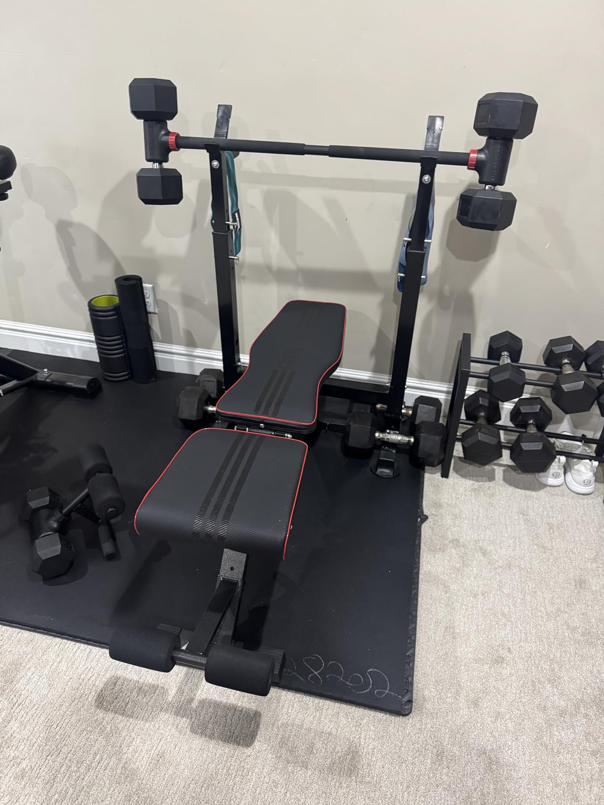Yoleo Adjustable Weight Bench for Full Body Workout; Foldable Bench Press Bench of Home Gym Strength Training; Incline Decline Flat Utility Workout Bench with Quick Folding & Fast Adjustment (Black) customer photo 1