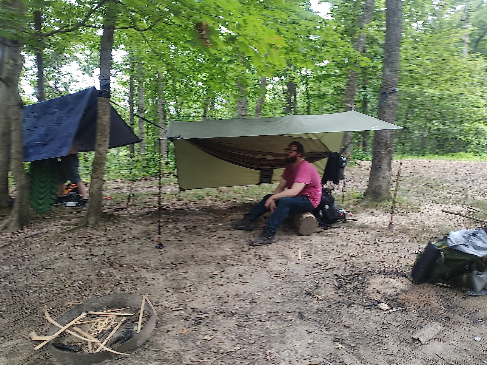 Sunyear Hammock Camping with Rain Fly Tarp and Net, Portable Camping Hammock Double Tree Hammock Outdoor Indoor Backpacking Travel & Survival, 2 Tree Straps,100% Waterproof customer photo 1