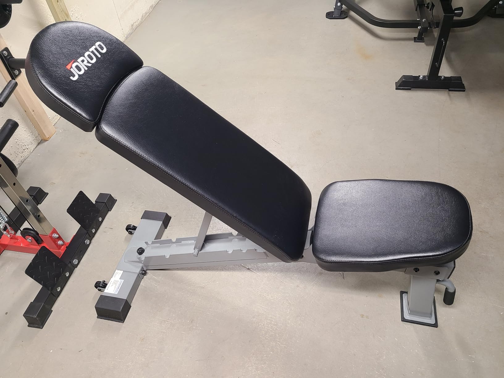 JOROTO Adjustable Weight Bench, 1300LBS Workout Bench for Home Gym Strength Training, Incline Decline Flat Bench Press with Wheels and Extended Backrest, Foldable Exercise Bench for Full Body Workout customer photo 1