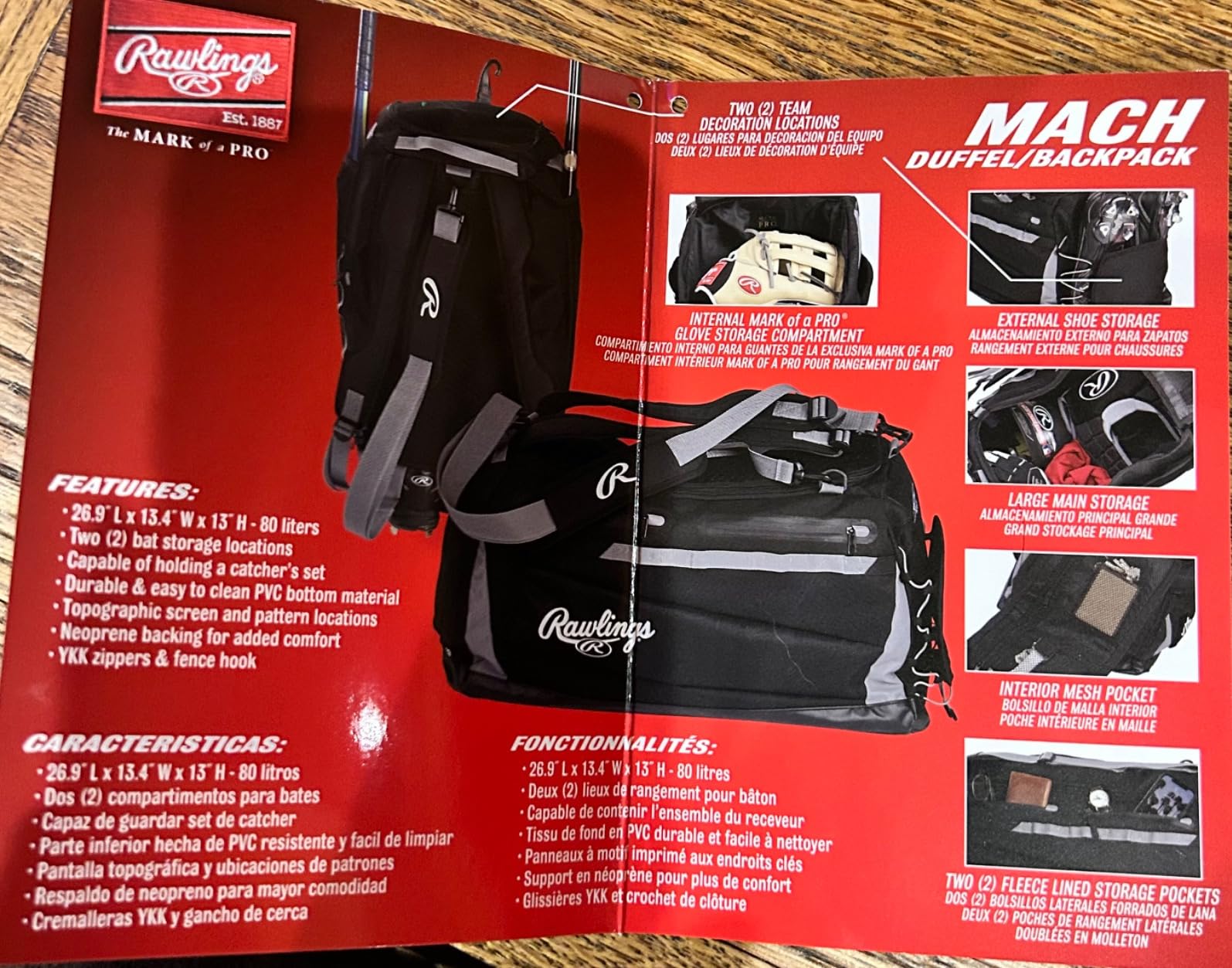 Rawlings MACH Hybrid Backpack/Duffle Equipment Bag | Baseball & Softball | Multiple Colors customer photo 1