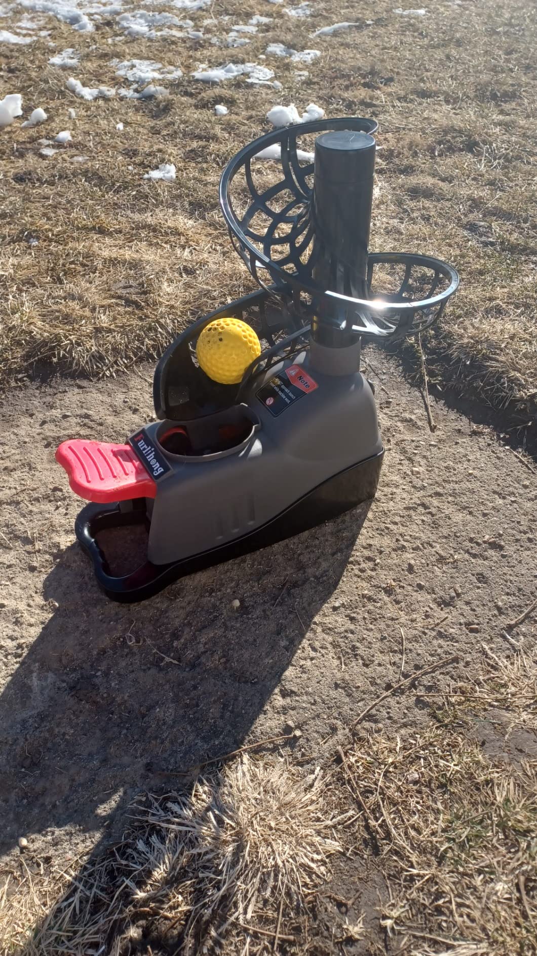 Furlihong 898BH Baseball Soft Toss Machine, Angle Adjustable, Step On Paddle and Release to Launch, No Power Supply Needed customer photo 1