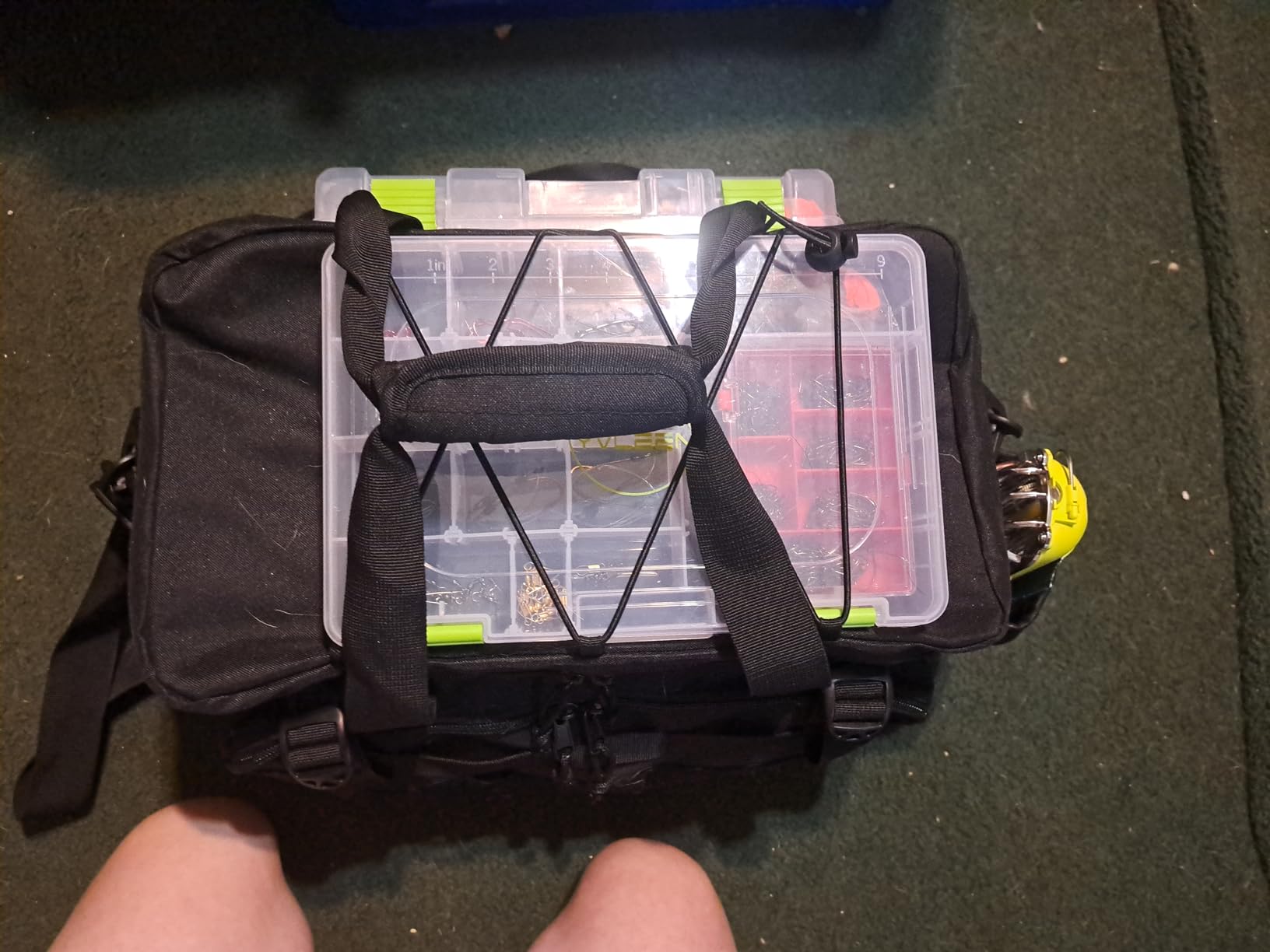 Waterproof Fishing Tackle Bag with Waterproof EVA Bottom - Soft Tackle Box Storage Bag with Rod Holder customer photo 2