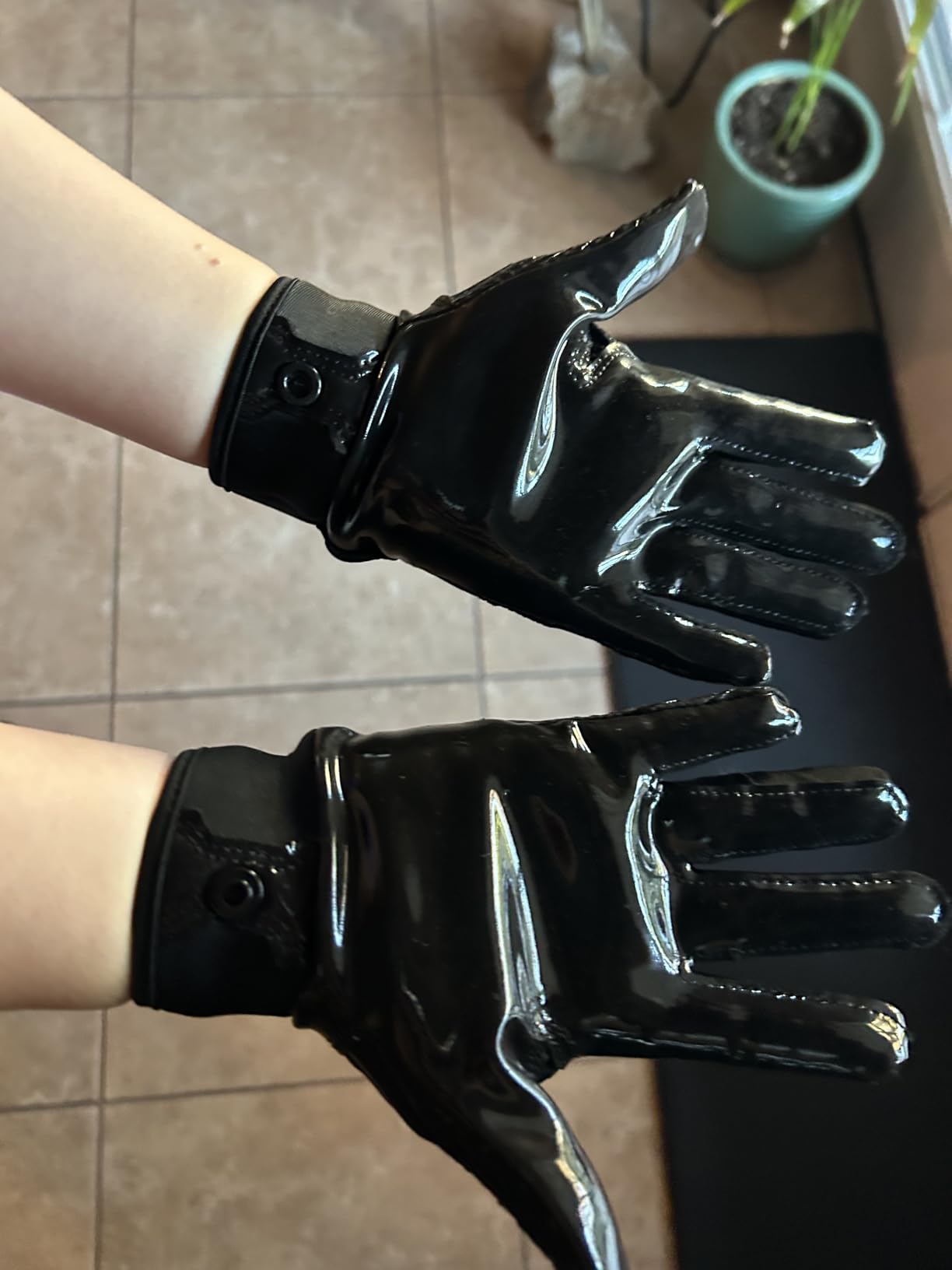 HANDLANDY Youth Football Gloves, Kids Sticky Receiver Gloves, Super Grip Football Glove Best Gift for Boys, Girls customer photo 1