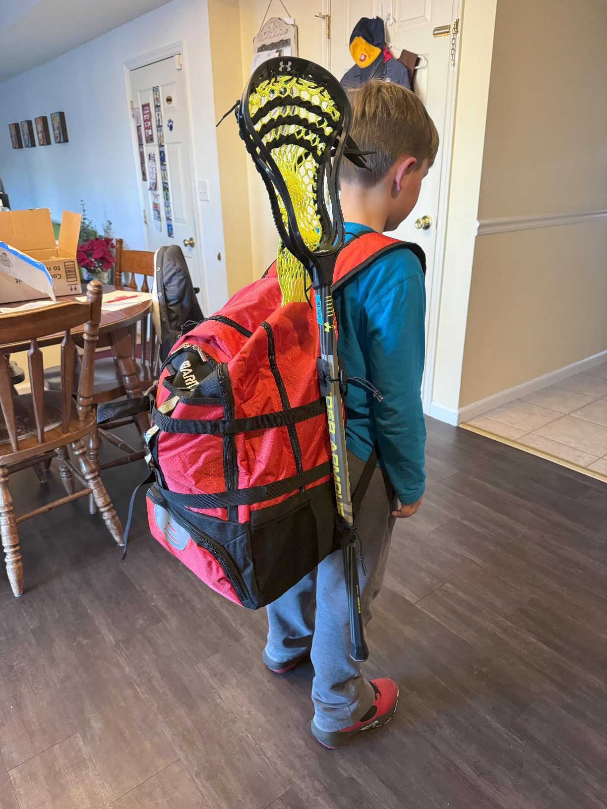 Lacrosse Bag Backpack Holds Lacrosse & Field Hockey Equipment - Two Stick Holders, Separate Cleats Shoe Compartment customer photo 2