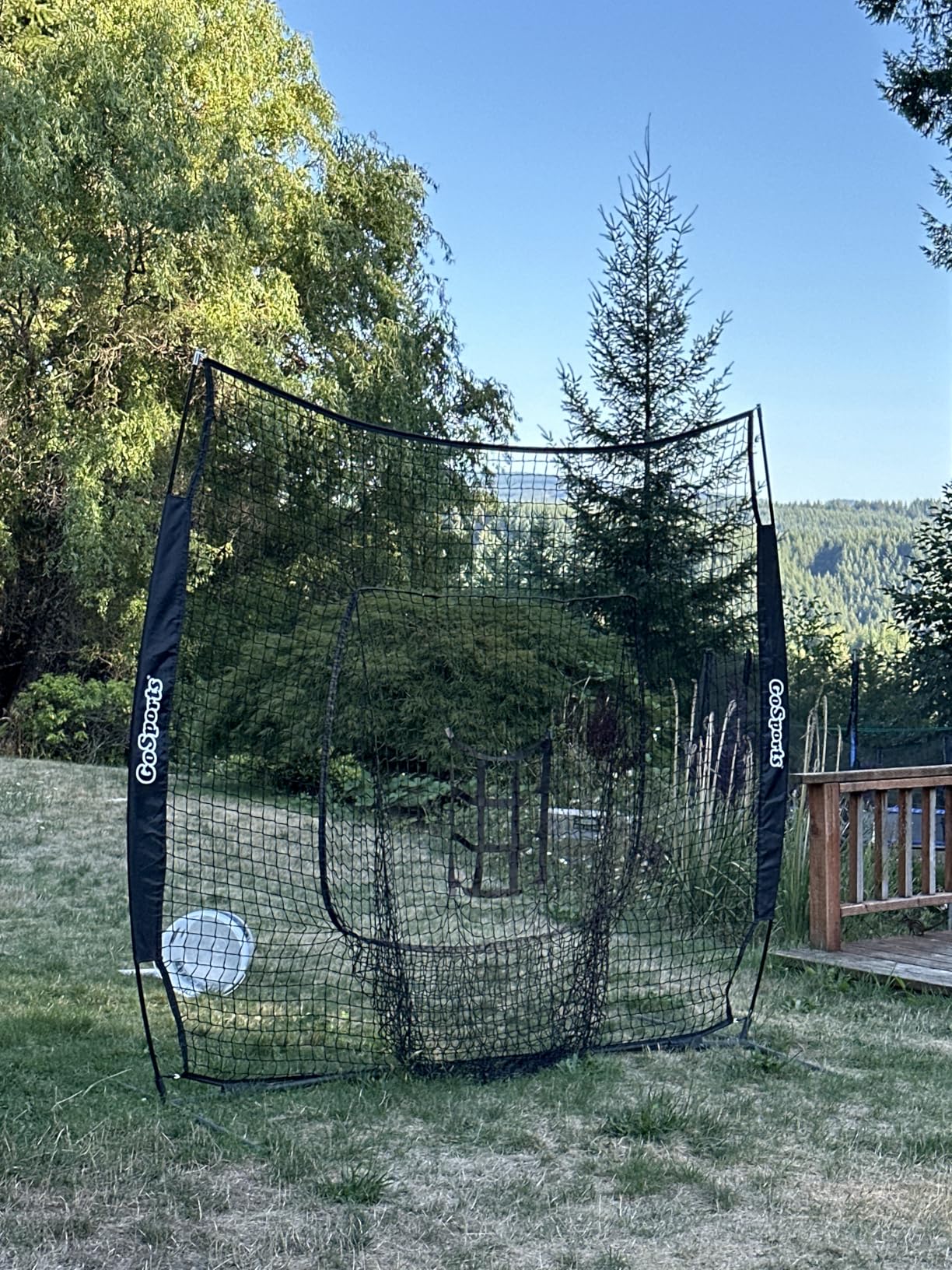 GoSports 7 ft x 7 ft Baseball & Softball Nets - Red, Black, or PRO -Practice Hitting & Pitching Net with Bow Type Frame, Carry Bag and Strike Zone, Great for All Skill Levels customer photo 2