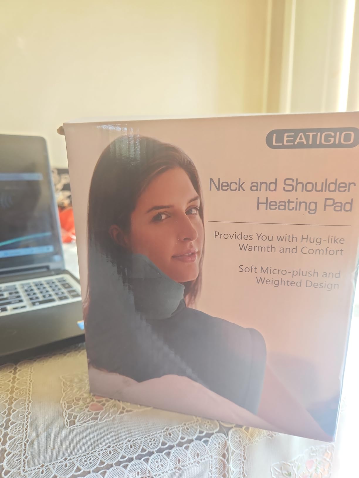 Weighted Heating Pad for Neck Shoulders Back, Upgraded PTC+NTC Even Heating, Versatile Electric Heated Neck Wrap for Full-Body Relax, Birthday Gifts for Women Men, Mothers Day Gifts for Mom Wife customer photo 2