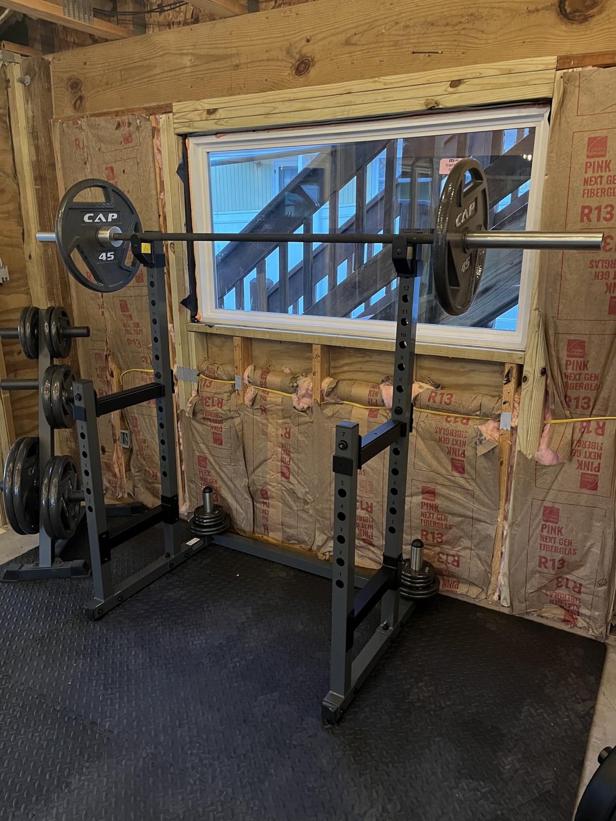 PASYOU Adjustable Power Rack, Multifunction Squat Rack Heavy-Duty Stand, Weight Rack Stand with Spotters, Push Up Portable Strength Training Dumbbell Rack for Home Gym Equipment, Max Load 1800 LBS customer photo 2