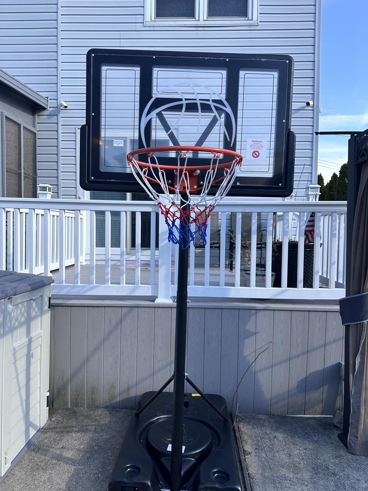 Yohood Basketball Hoop Outdoor 10ft Adjustable, Portable Basketball Hoop Goal System for Kids Youth and Adults in Backyard/Driveway/Indoor, 44 Inch Shatterproof Backboard and Larger Base customer photo 2