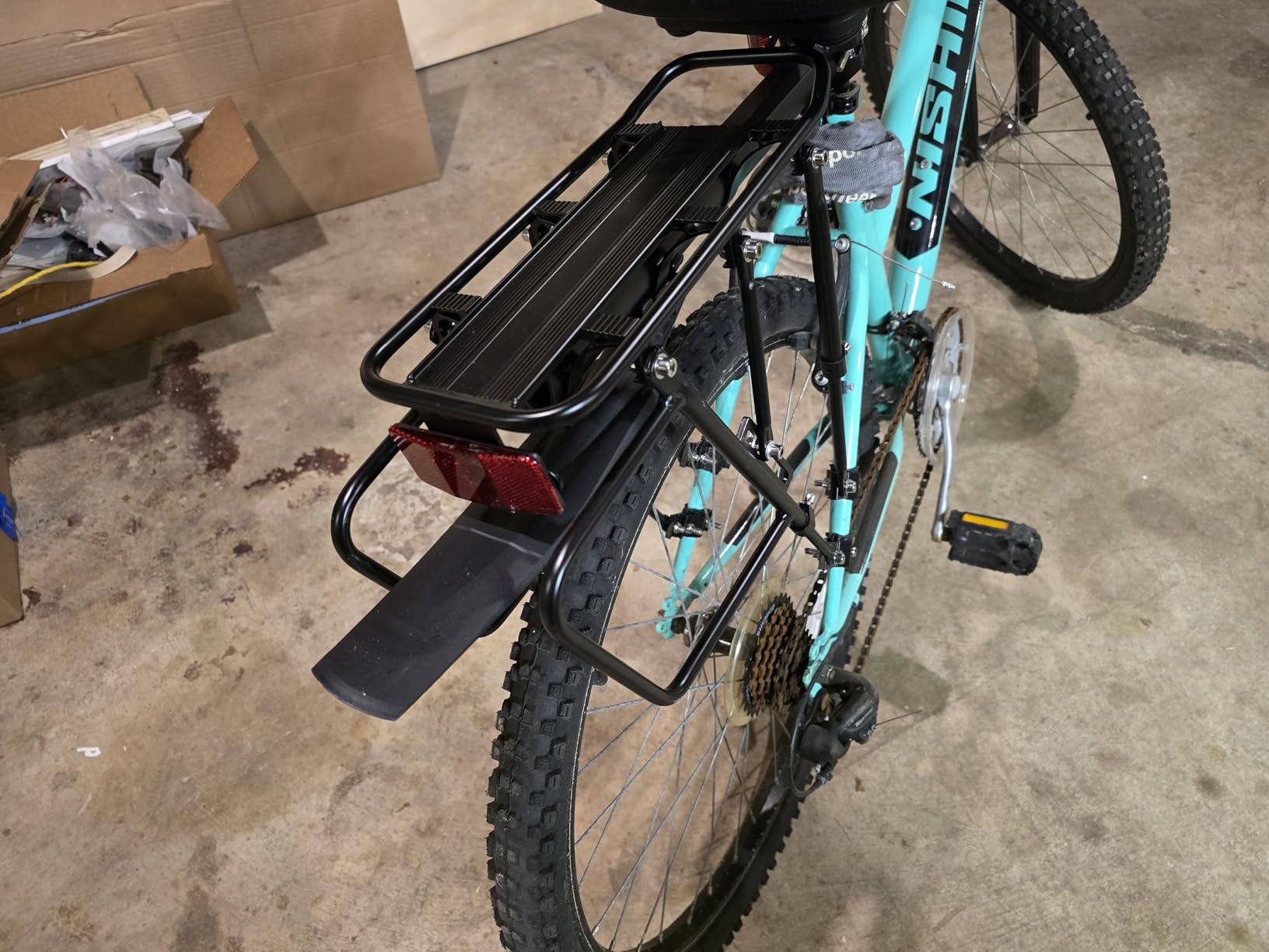 Rear Bike Rack, 310 LB Capacity Solid Bearings Bike Cargo Rack w/Fender & Large Size Reflective, Quick Release Mountain Road Bicycle Rear Racks, Universal Bike Luggage Touring Carrier Rack, YONTUO customer photo 1