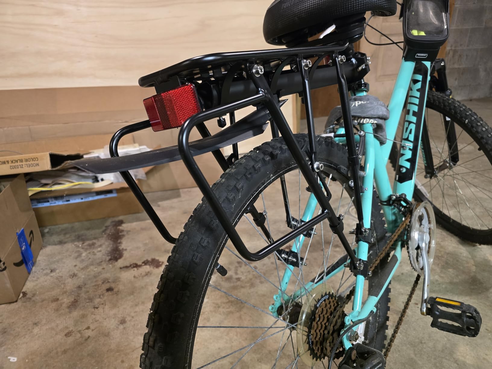 Rear Bike Rack, 310 LB Capacity Solid Bearings Bike Cargo Rack w/Fender & Large Size Reflective, Quick Release Mountain Road Bicycle Rear Racks, Universal Bike Luggage Touring Carrier Rack, YONTUO customer photo 2