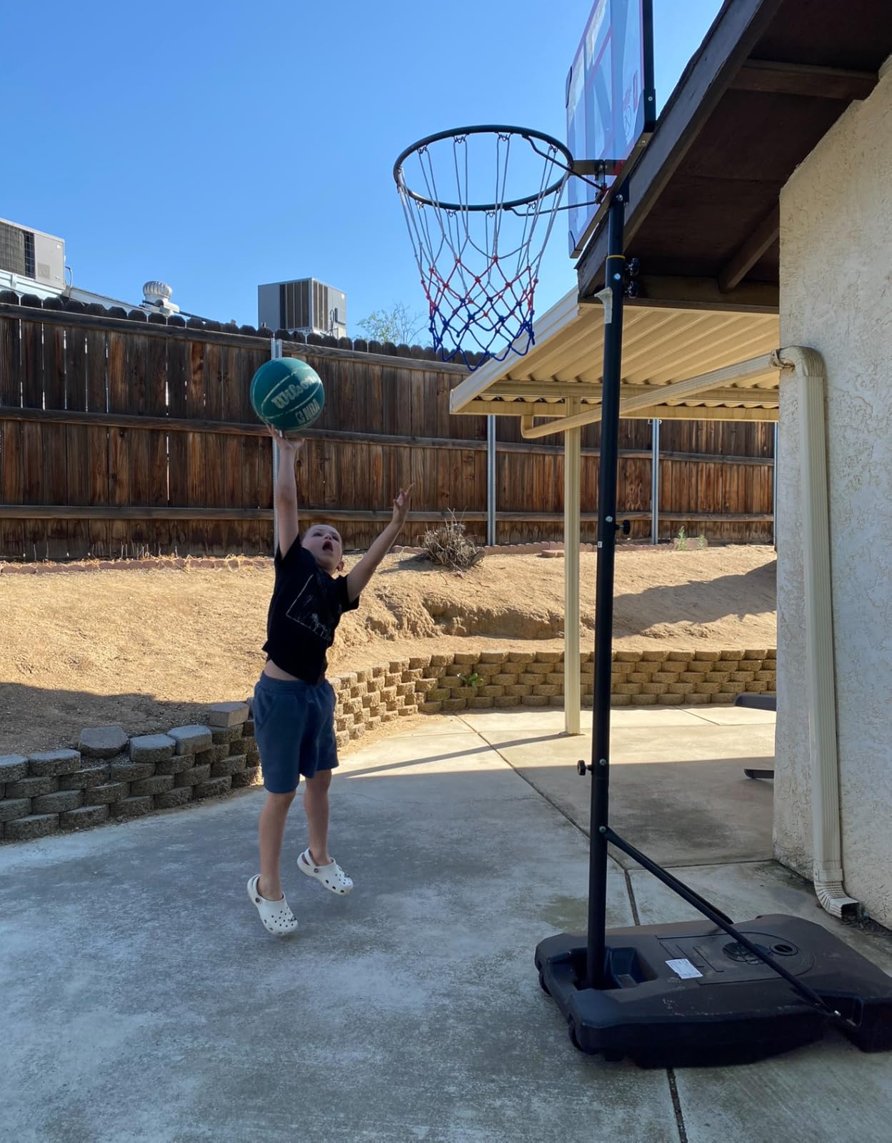 Kids Basketball Hoop Outdoor 4.82-8.53ft Adjustable, Portable Basketball Hoops & Goals for Kids/Teenagers/Youth in Backyard/Driveway/Indoor, with Enlarged Base and PC Backboard customer photo 2