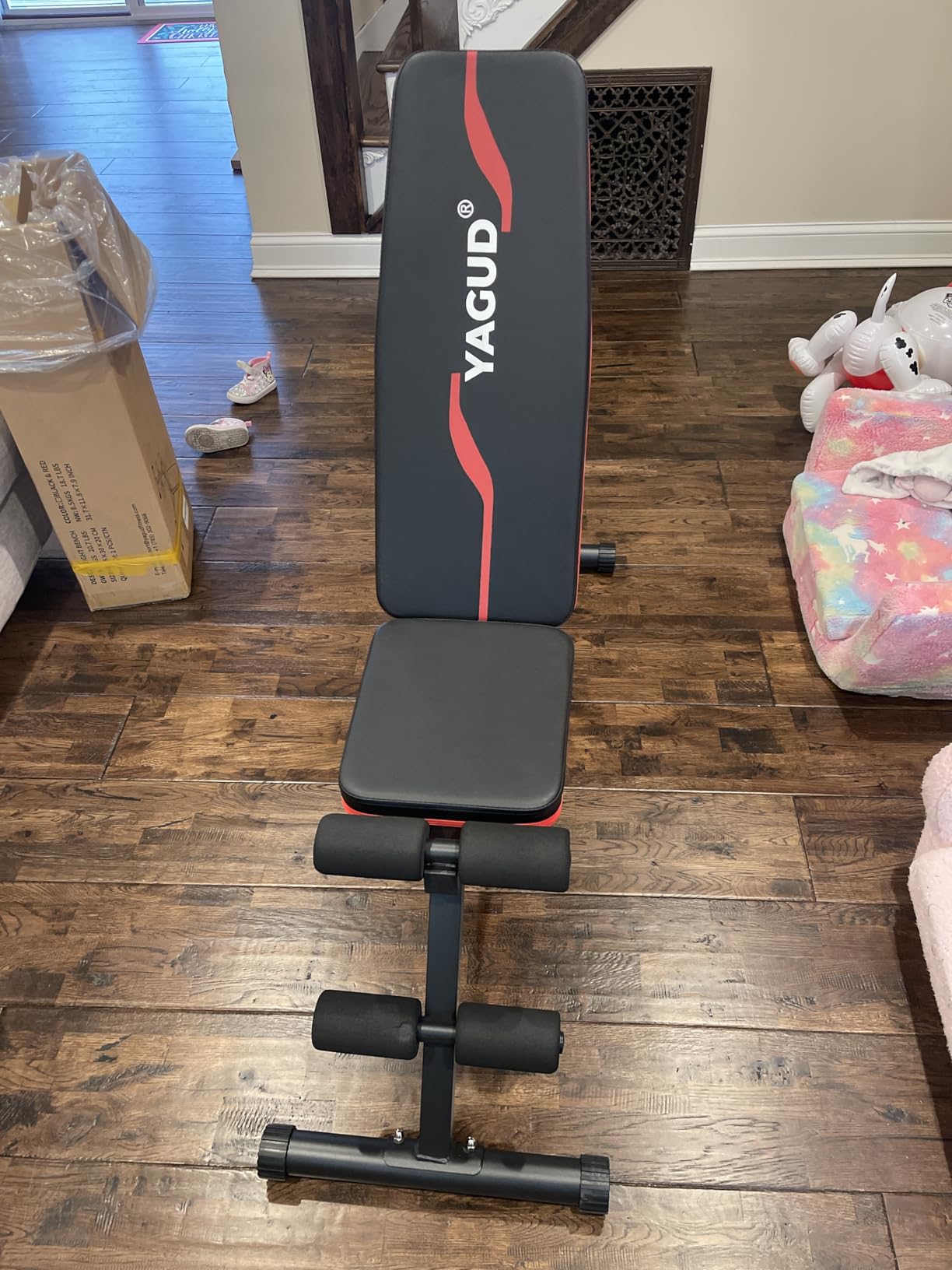 Weight Bench Press, Adjustable Workout Benches for Home Gym Dumbbell Exercise, 880 LB Stable Incline Decline Bench for Full Body Workout, 2 Sec Fast Folding Strength Training Sit up Bench customer photo 1