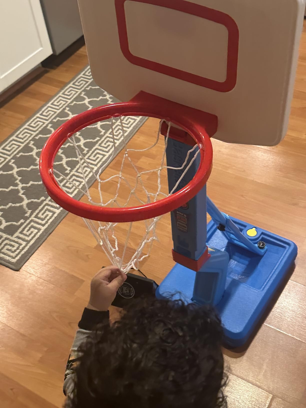 SUPER JOY Toddler Basketball Hoop - Height Adjustable Kids Basketball Hoops for Indoor & Outdoor Play - Portable Mini Basketball Goal for Poolside- Game Sport Toys for Boys & Girls Age 1 2 3 4 5 customer photo 1