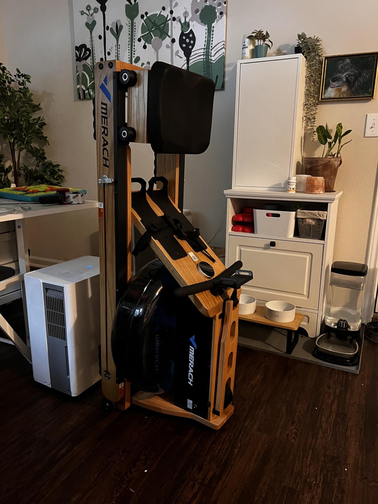 Foldable Wooden Rowing Machine, Water Electromagnetic Rower Machine for Home Use, Exclusive App Lifetime Membership, Patented Space Saver, MERACH Go Technology, 950 customer photo 1