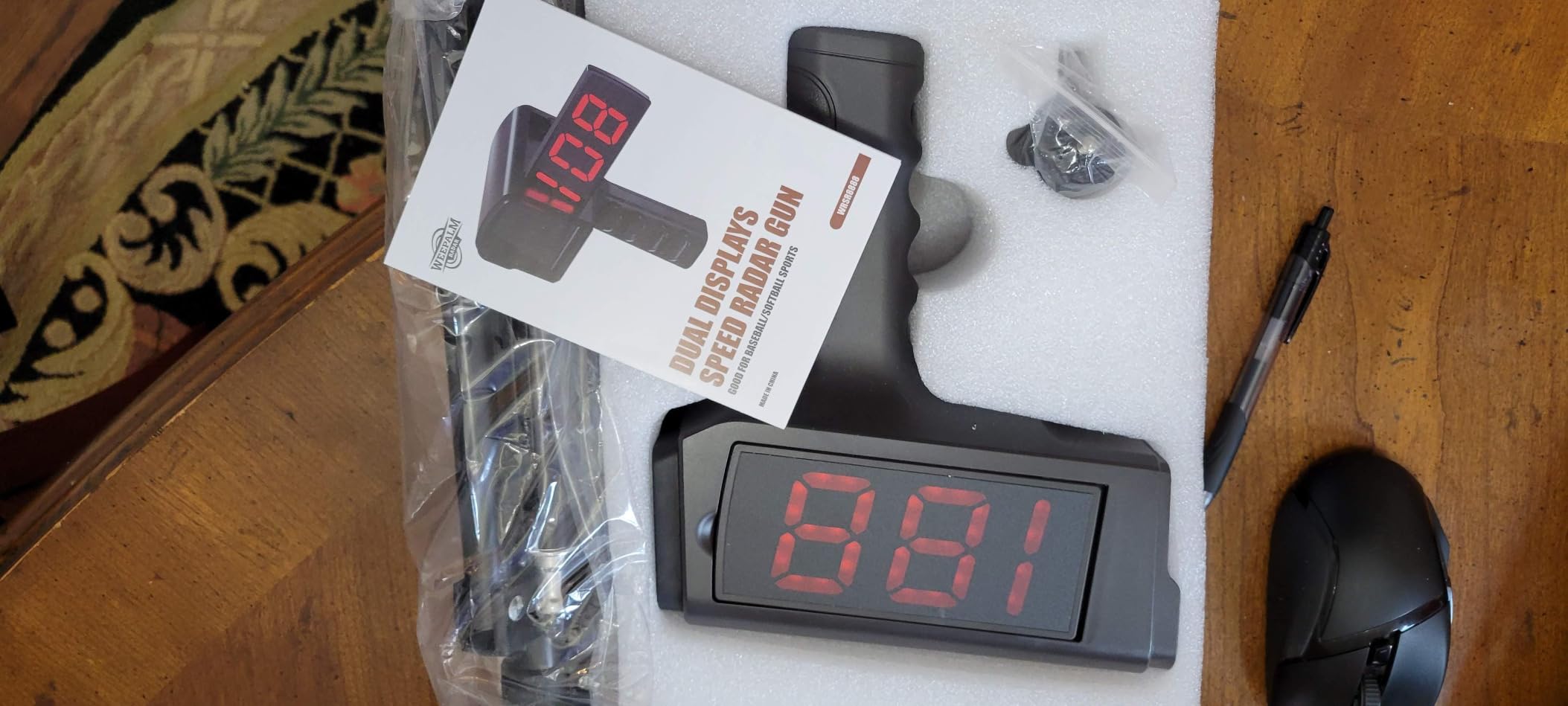 Baseball Radar Gun with Tripod, Speed Radar Gun for Baseballs Softball, LED+LCD Larger Display,Handheld or Hand Free SpeedSensors Base Ball Speed Training Equipment for All Baseball Players customer photo 2