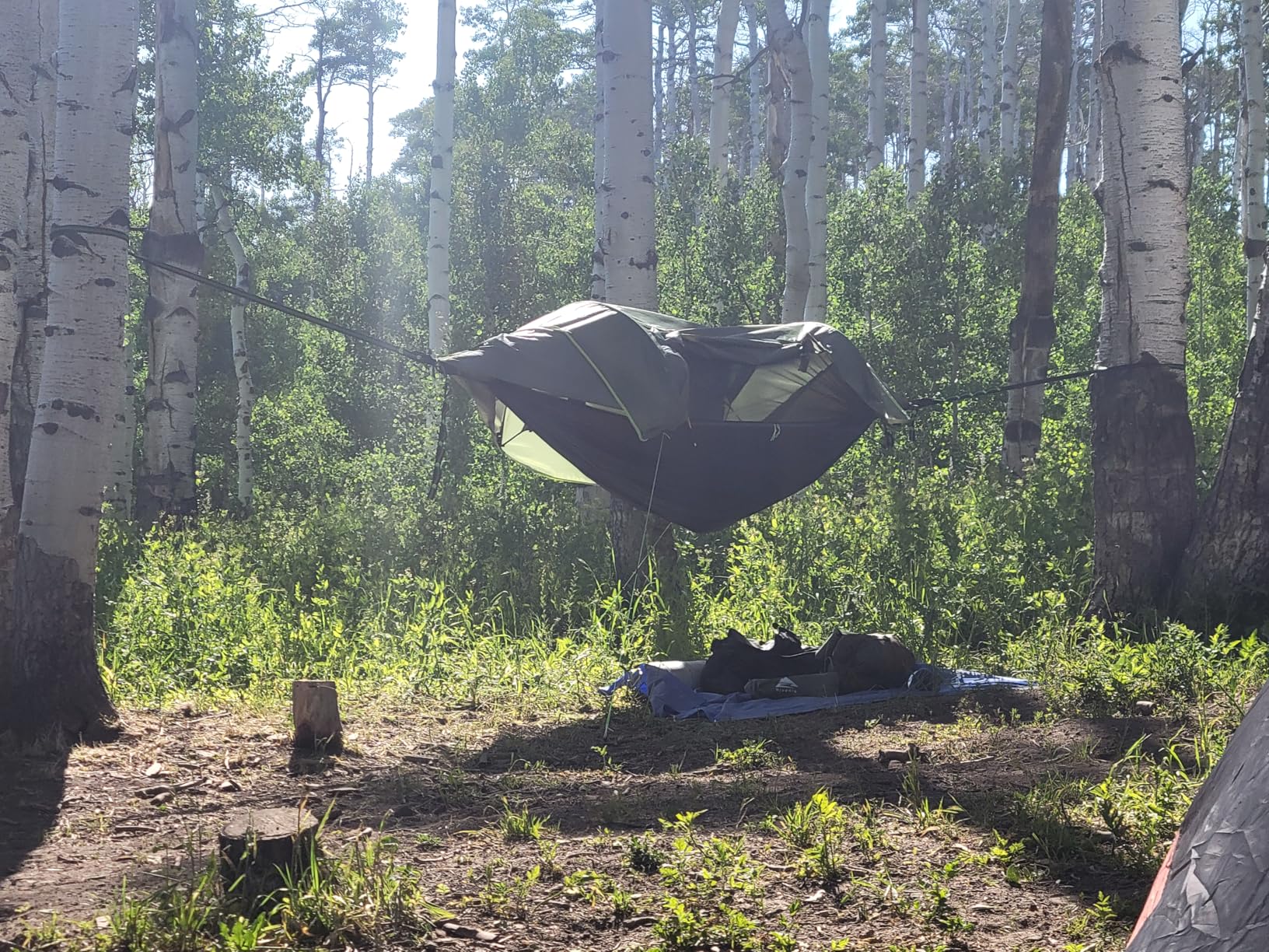 Camping Hammock Tent with Mosquito Net & RainFly, 3 in 1 Waterproof Lightweight Portable Sleeping Hammock Bug, Travel Outdoor Gear with Tree Strap Swing, for Hiking Patio Expedition customer photo 1