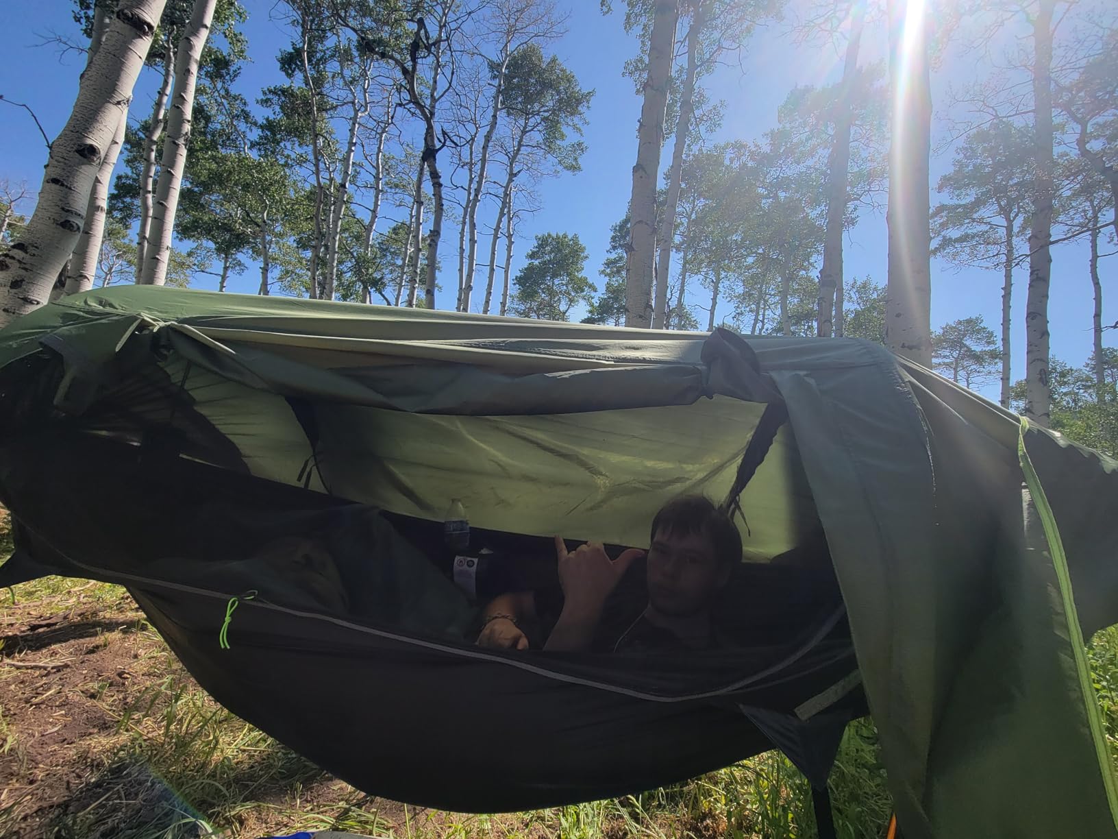 Camping Hammock Tent with Mosquito Net & RainFly, 3 in 1 Waterproof Lightweight Portable Sleeping Hammock Bug, Travel Outdoor Gear with Tree Strap Swing, for Hiking Patio Expedition customer photo 2