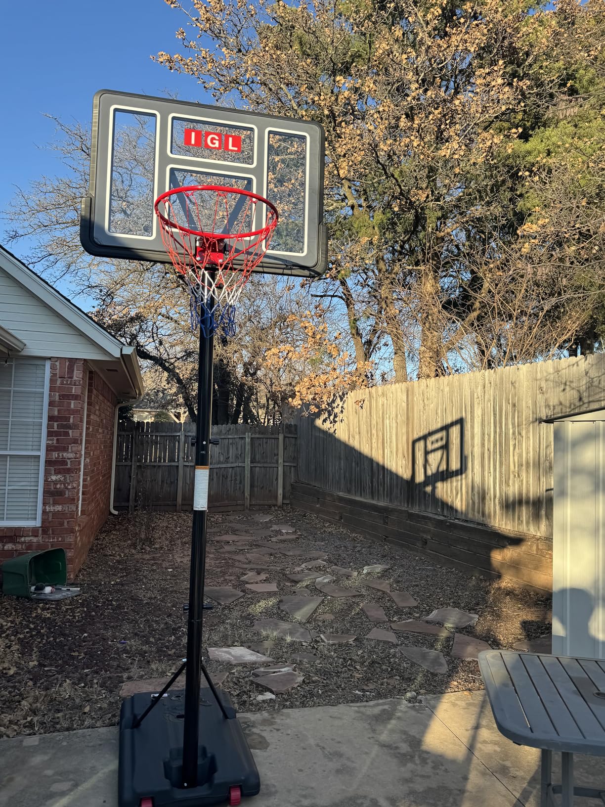 IGL Portable Basketball Hoop, 5.6-10FT Adjustable Basketball Goal System, 44 Inch Outdoor Basketball Hoop & Goals for Kids, Youth, and Adults in The Backyard, Driveway with PC Backboard customer photo 2