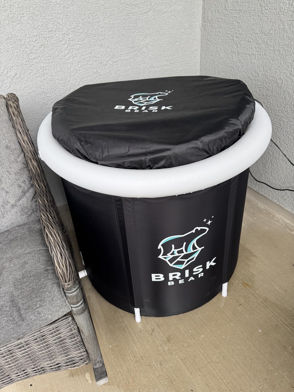 Ice Bath Tub for Athletes with Cover by Brisk Bear - Extra Large Cold Plunge Tub for Recovery - Inflatable Ice Bath Plunge Pool with Digital Timer customer photo 1