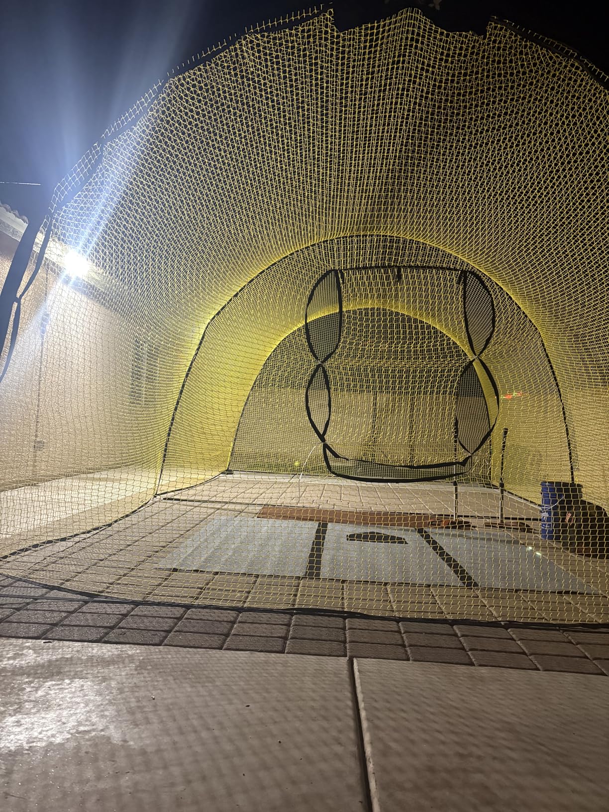 Portable 22ft x 12ft x 8ft Baseball & Softball Batting Cage with Pitching Machine Hole, 3ply 1.25'' Yellow Netting, Secure Steel Poles, 12.7MM Fibreglass Poles, Carry Bag Included customer photo 2
