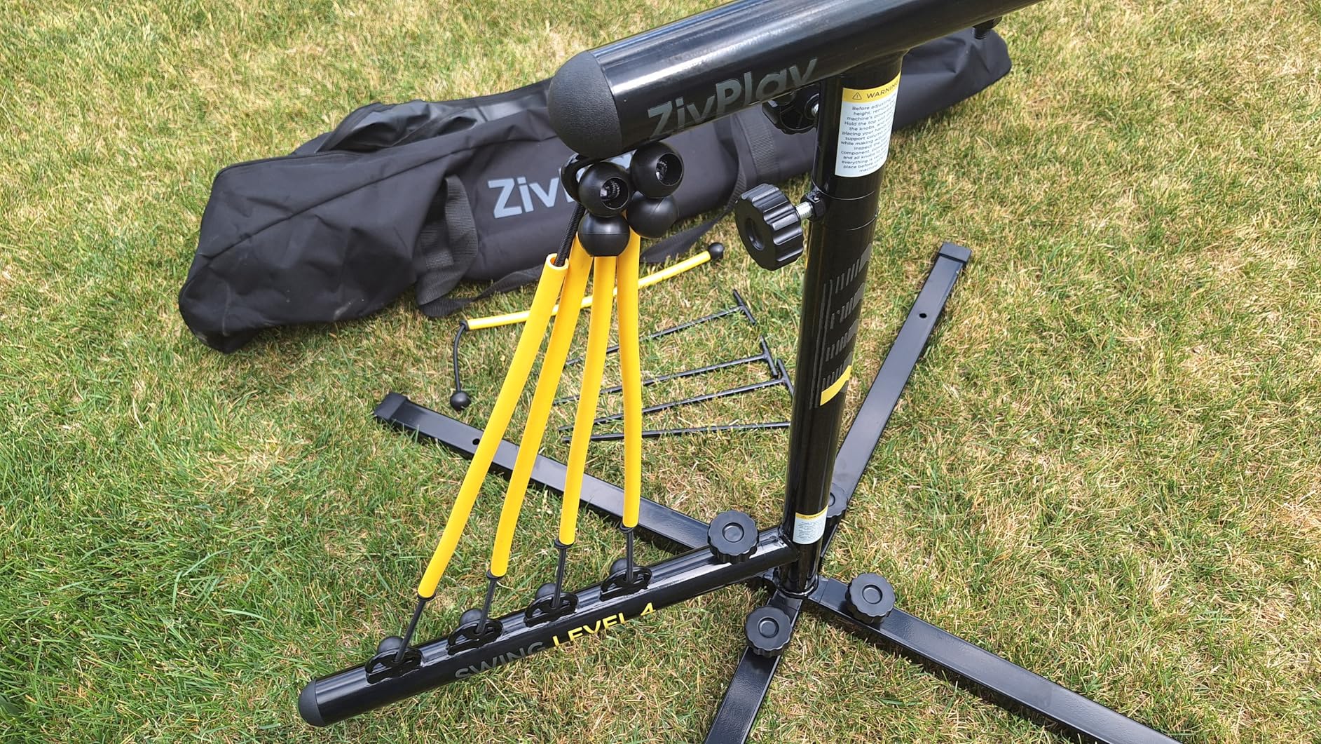 Baseball Hitting Trainer Baseball Swing Trainer Softball and Baseball Training Equipment for Batting Practice with Height and Speed Adjustment customer photo 2