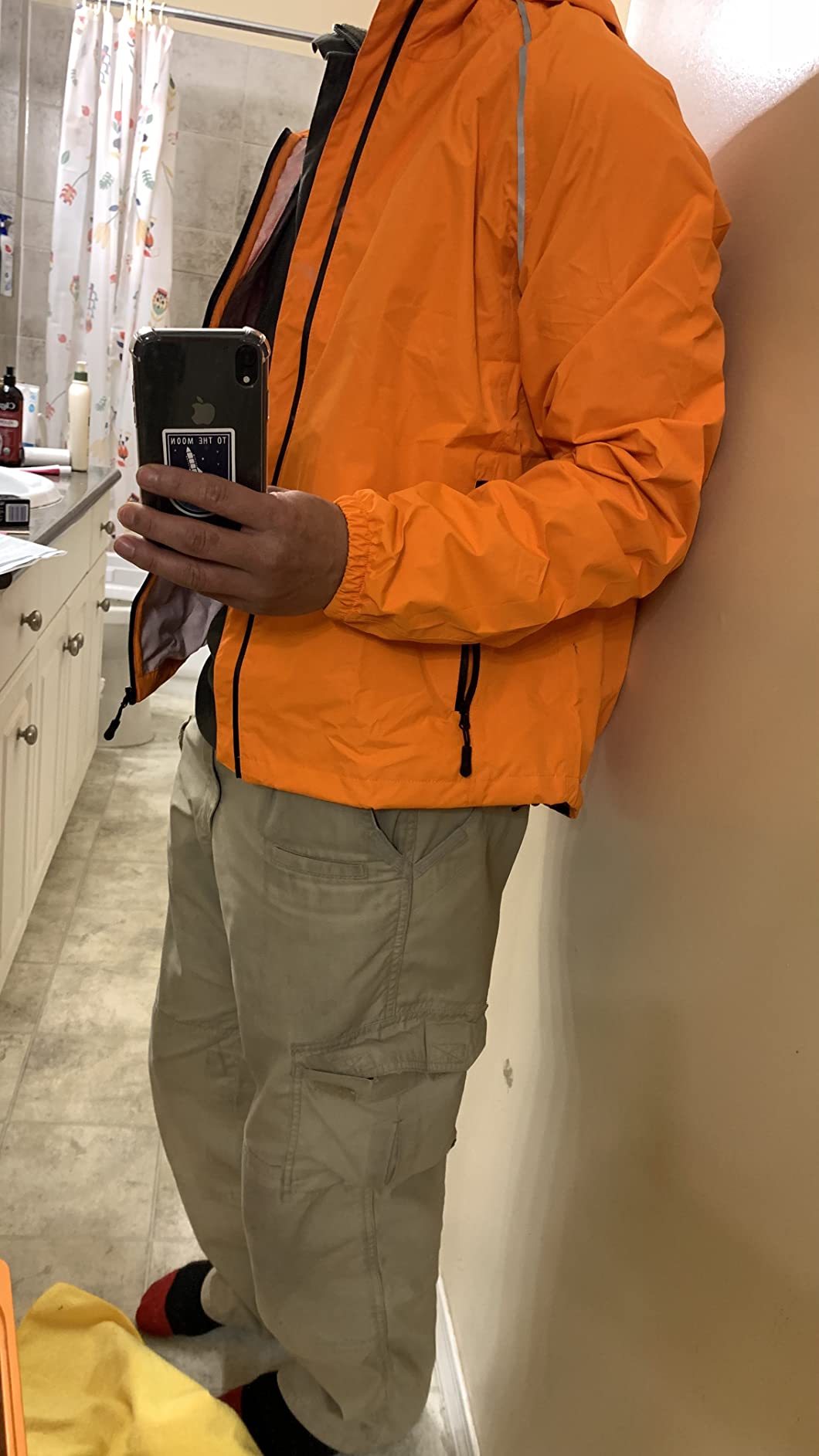 Men's Cycling Running Rain Jacket Lightweight Waterproof Biking Hiking Windbreaker Raincoat Reflective Packable customer photo 2
