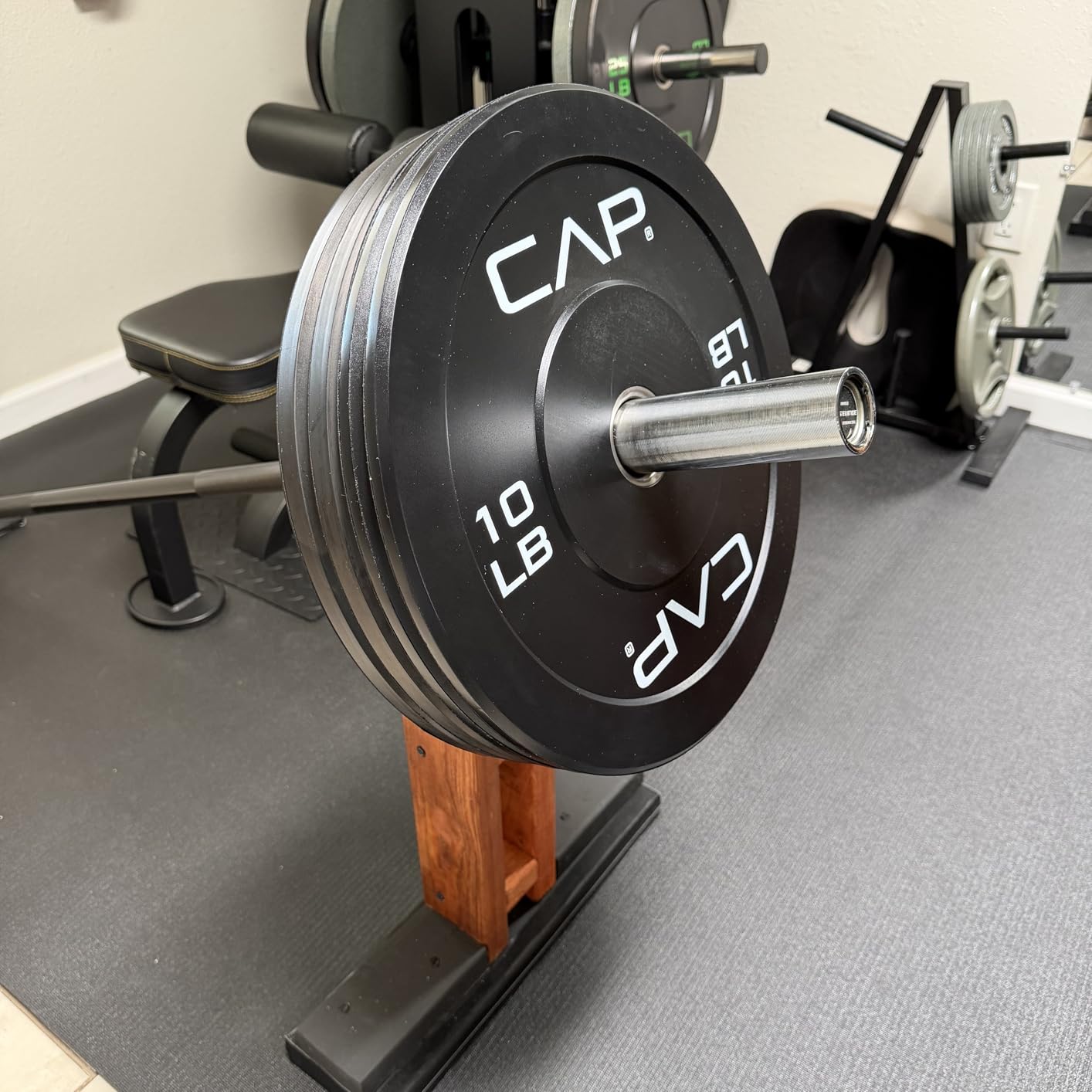 CAP 2-inch Olympic Bumper Plate Weight Set | 100-370 lbs | Multiple Colors | Storage Rack Optional customer photo 2