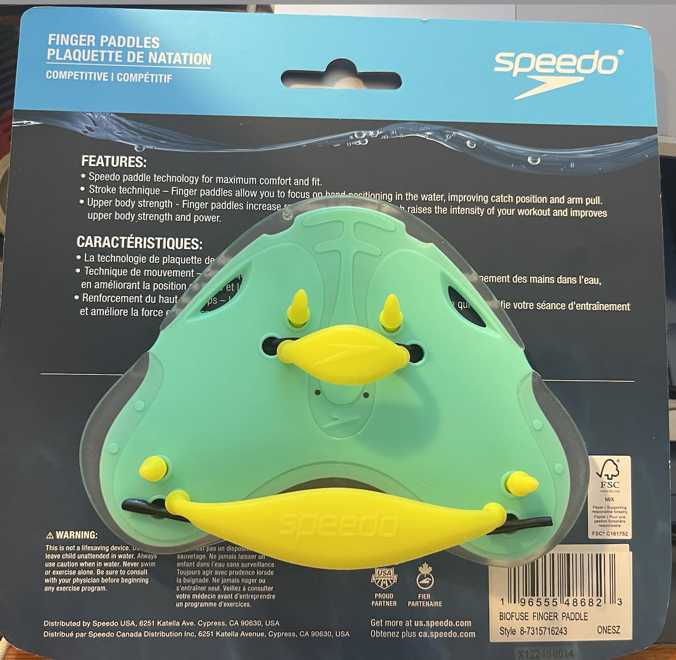 Speedo Unisex-Adult Swim Training Finger Paddles - Arctic Glass customer photo 1