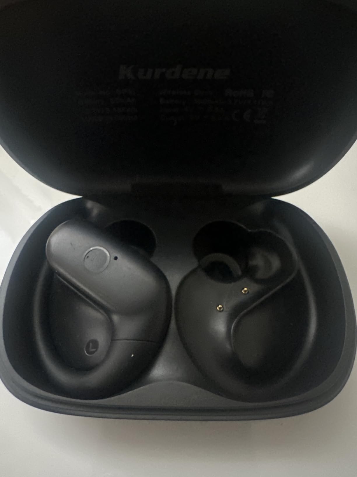 kurdene Wireless Earbuds Bluetooth Headphones Sport, Over Ear Buds with Deep Bass Sound, 60Hrs Playtime Earphones Redesigned Comfort Fit with Earhooks for Running, Meeting, Workout-Black customer photo 1