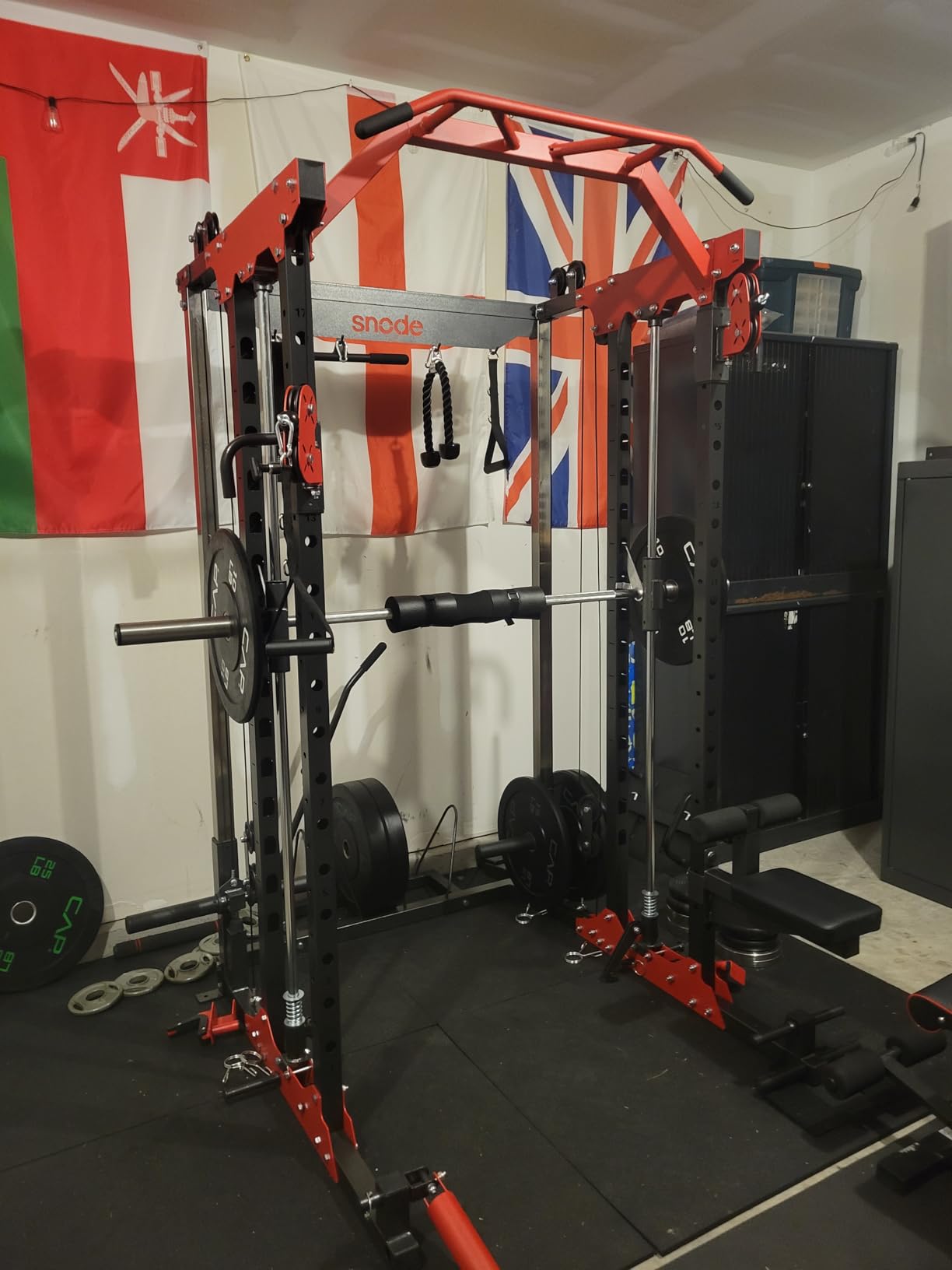 SNODE ALL10 Smith Machine for Home Gym, Power Rack with Cable Crossover, Squat Rack with Leg Press and Advanced LAT Pull-Down Seat, 2000LB Weight Capacity customer photo 1