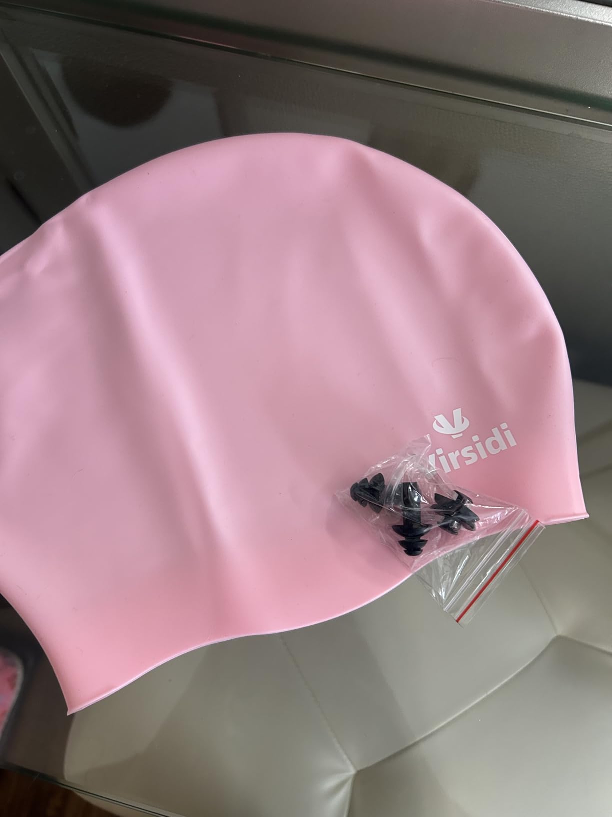 2 Pack Large Swim Caps for Long Hair, Silicone Swimming Cap for Adult Women Men, Waterproof Swim Hats Bathing Caps to Keep Hair Dry with Bonus Nose Clip and Earplugs customer photo 2