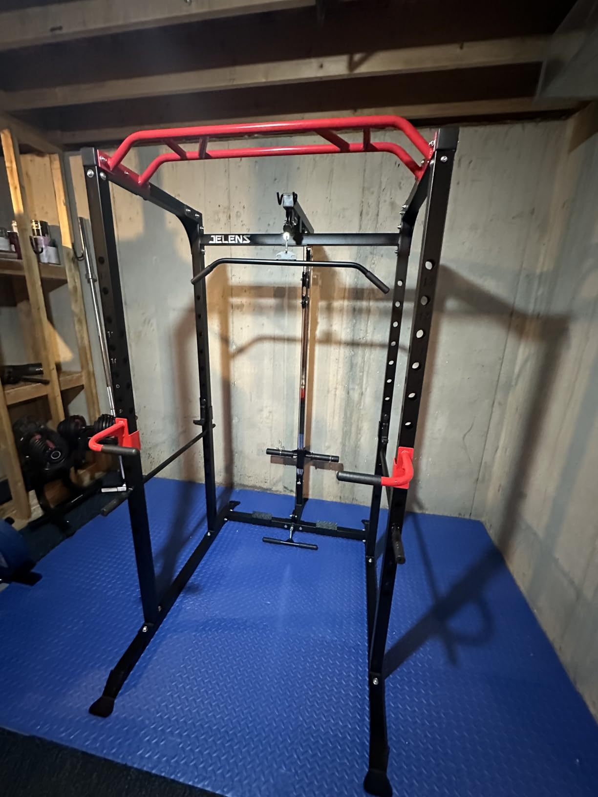 S11 Power Cage, 2000LB Multi-Function Power Rack with LAT Pulldown, Squat Rack with Adjustable Pulley System and Training Attachments, Weight Rack for Home Gym customer photo 2